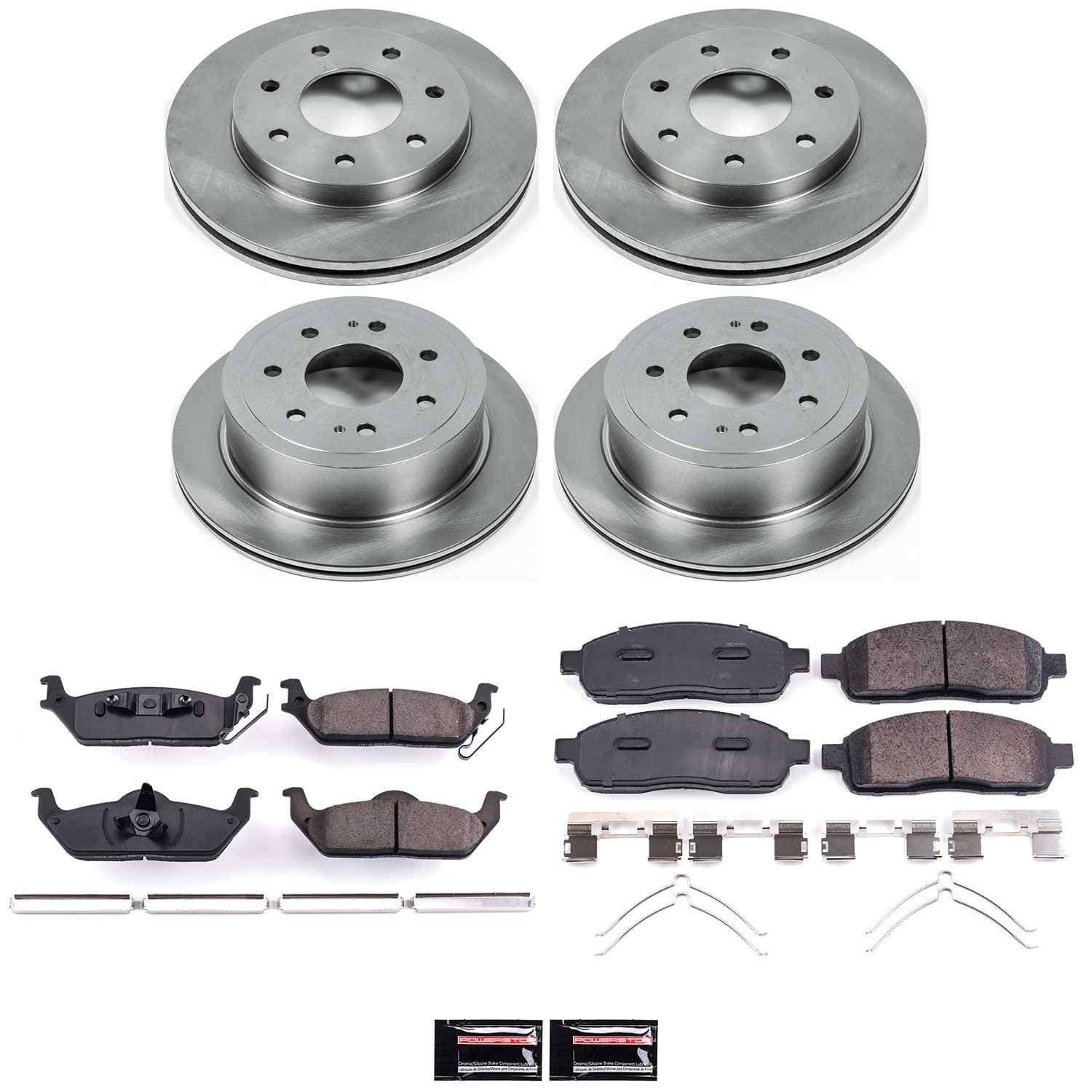 Power Stop - KOE4006 - Front and Rear - Disc Brake Pad and Rotor Kit image 1