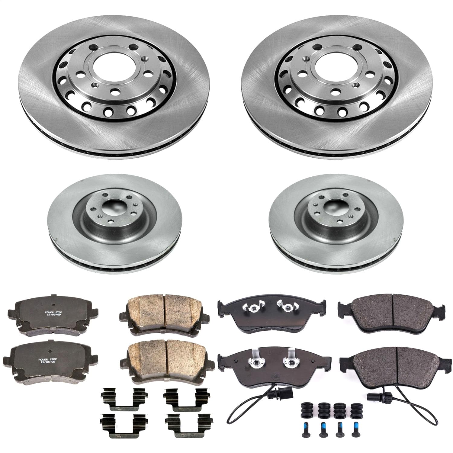 Power Stop - KOE4008 - Front and Rear - Disc Brake Pad and Rotor Kit image 1
