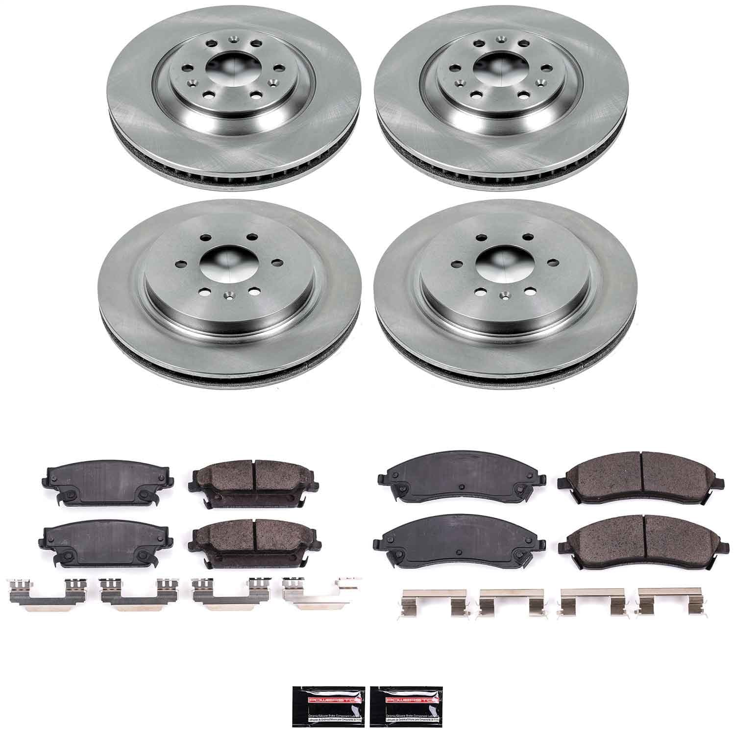 Power Stop - KOE4014 - Front and Rear - Disc Brake Pad and Rotor Kit image 1