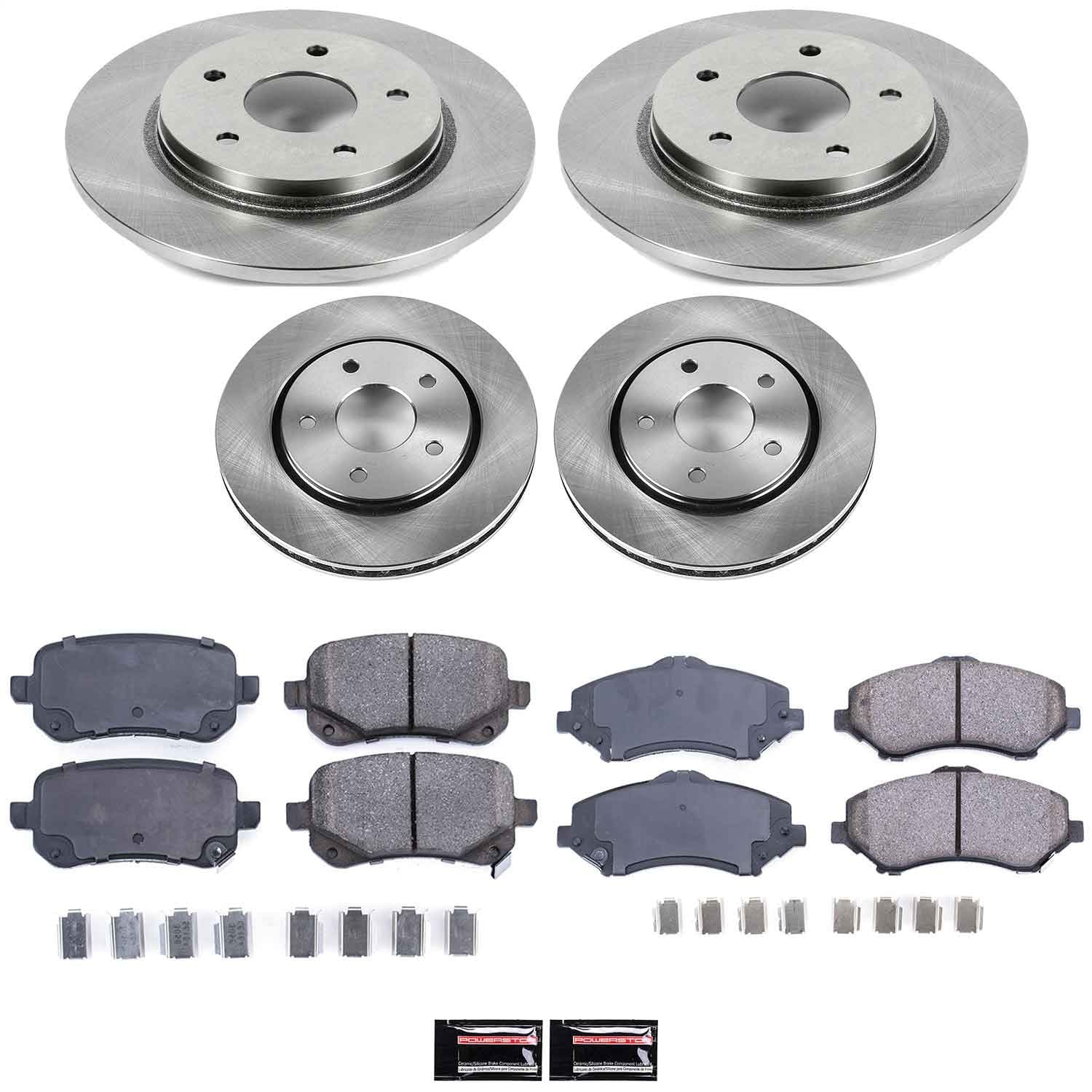 Power Stop - KOE4015 - Front and Rear - Disc Brake Pad and Rotor Kit image 1