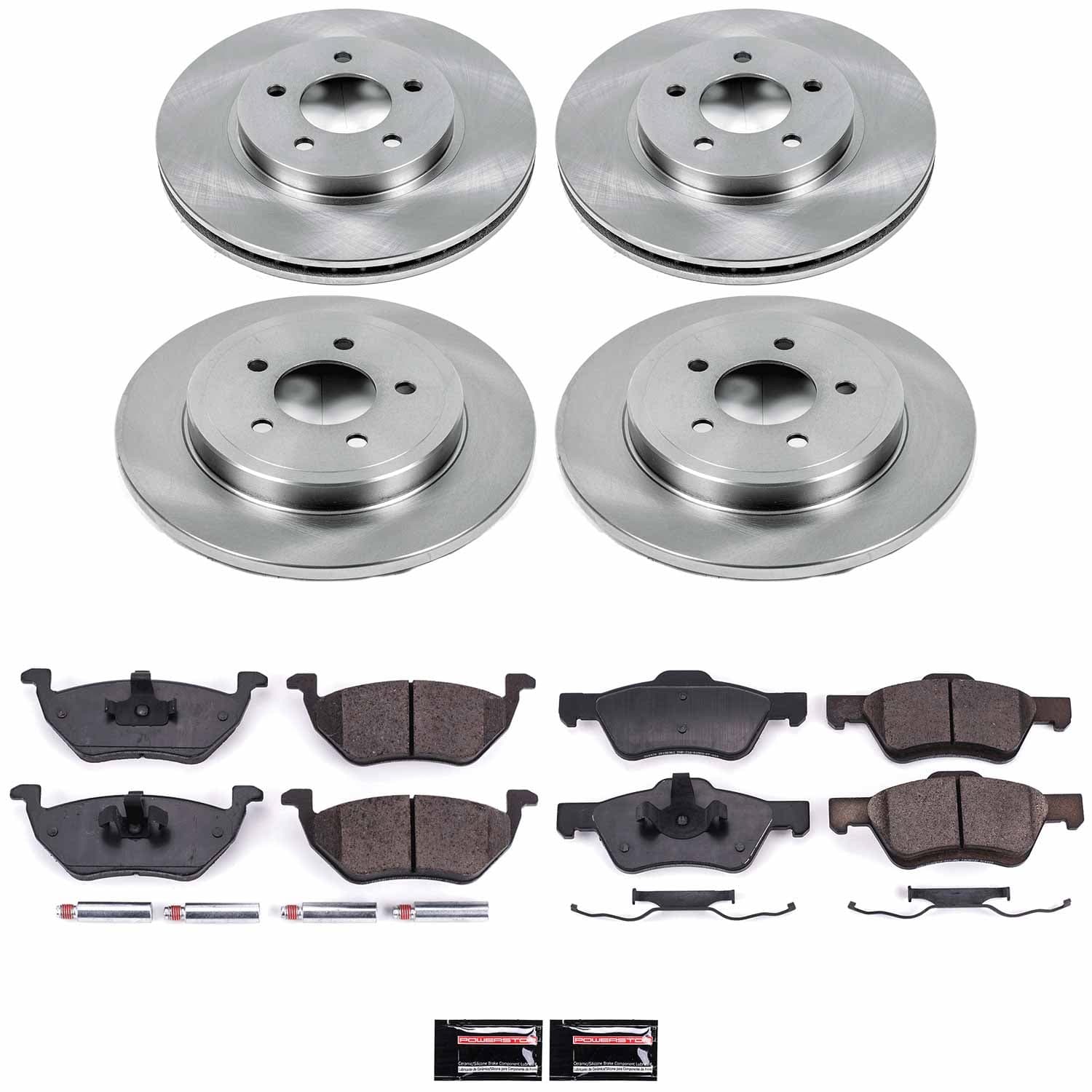 Power Stop - KOE4024 - Front and Rear - Disc Brake Pad and Rotor Kit image 1