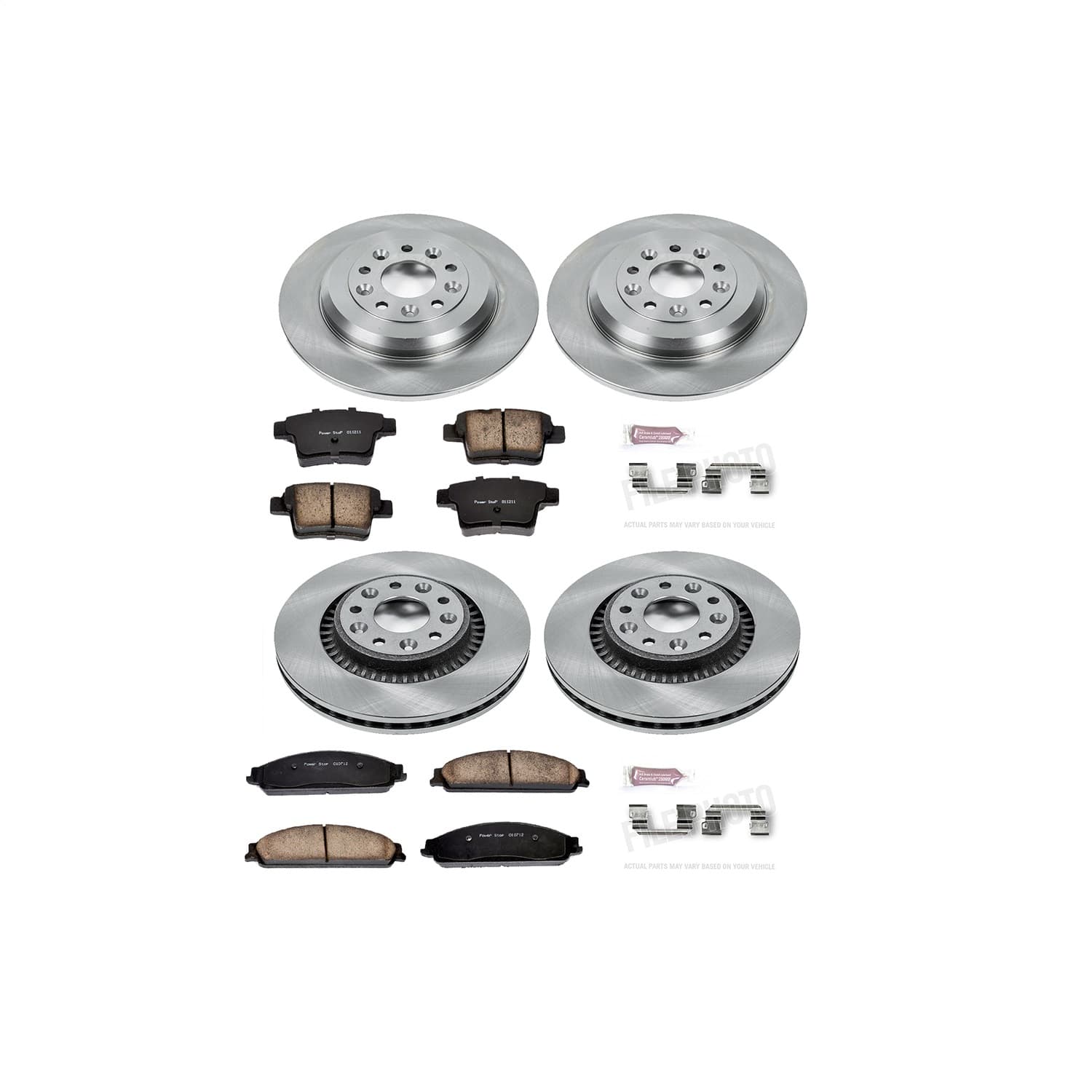 Power Stop - KOE4039 - Front and Rear - Disc Brake Pad and Rotor Kit image 1