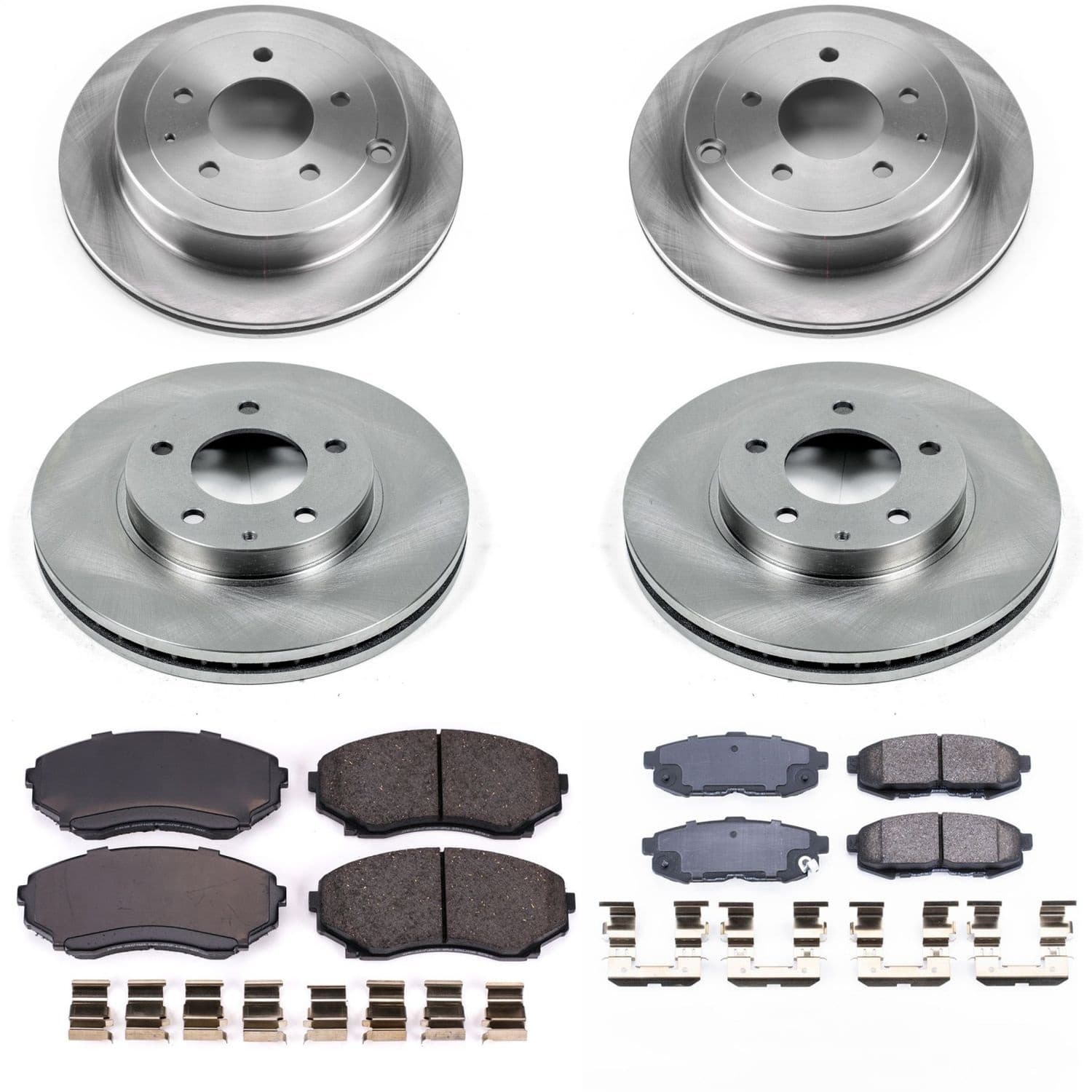 Power Stop - KOE4041 - Front and Rear - Disc Brake Pad and Rotor Kit image 1
