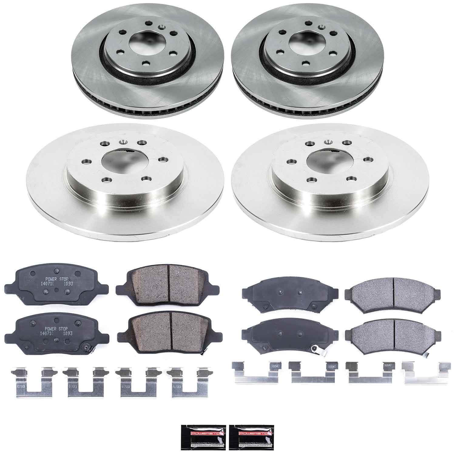 Power Stop - KOE4048 - Front and Rear - Disc Brake Pad and Rotor Kit image 1
