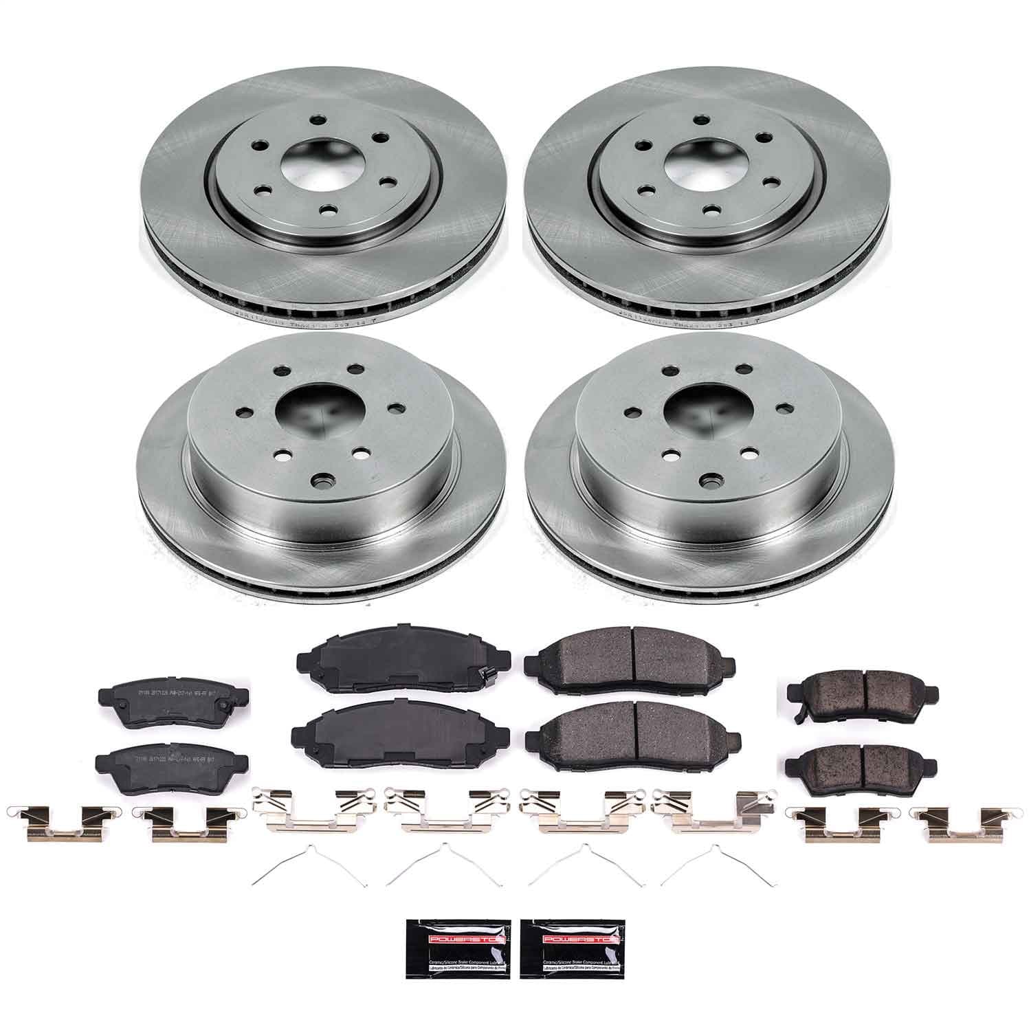 Power Stop - KOE4062 - Front and Rear - Disc Brake Pad and Rotor Kit image 1
