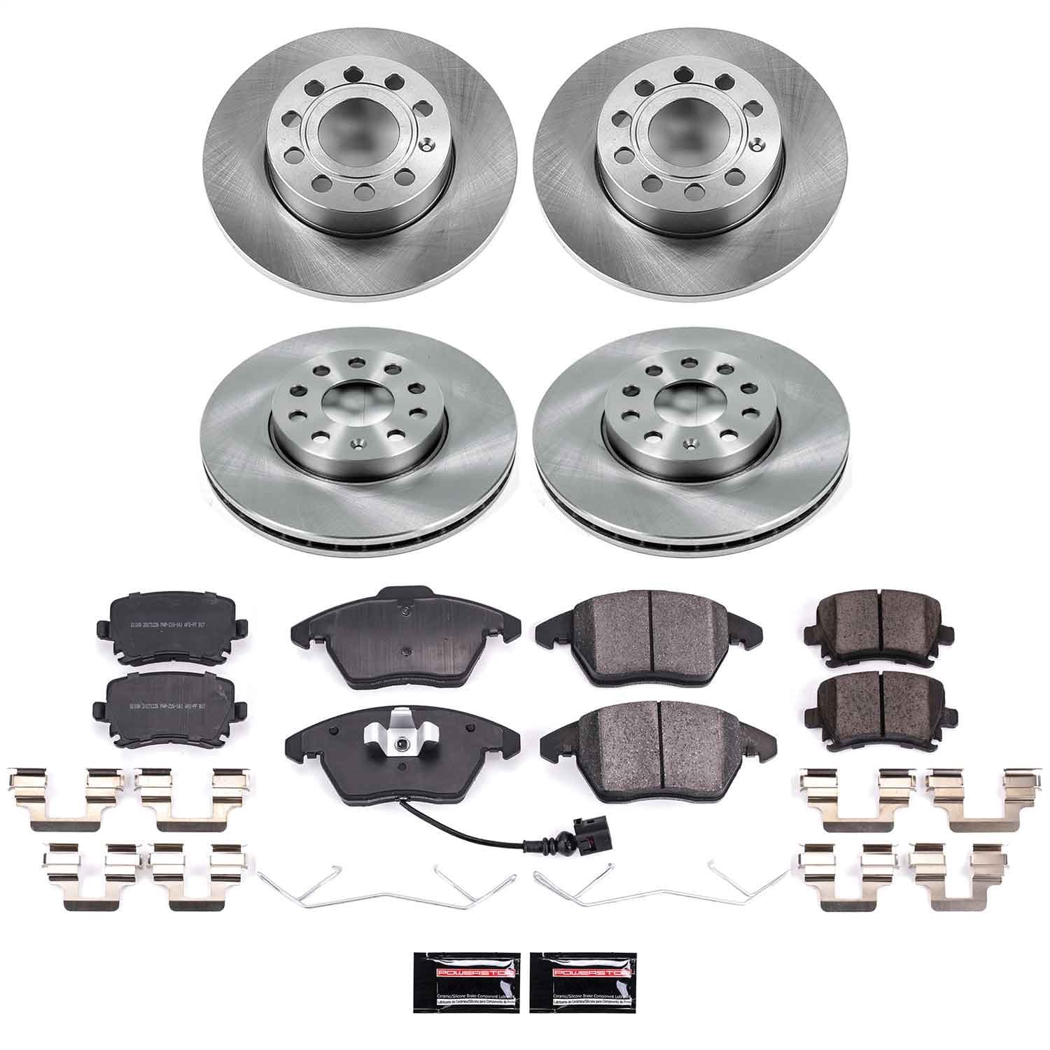 Power Stop - KOE4068 - Front and Rear - Disc Brake Pad and Rotor Kit image 1