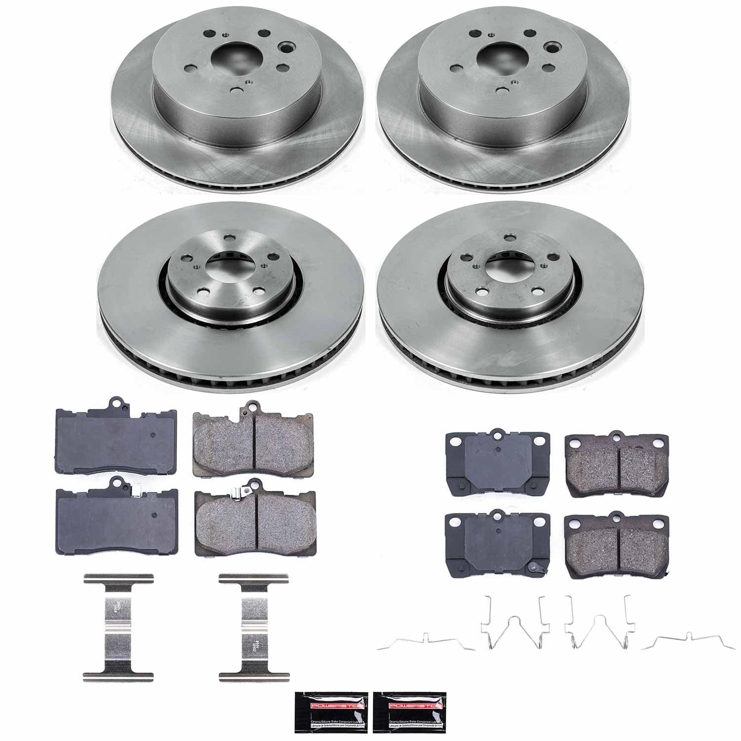 Power Stop - KOE4070 - Front and Rear - Disc Brake Pad and Rotor Kit image 1
