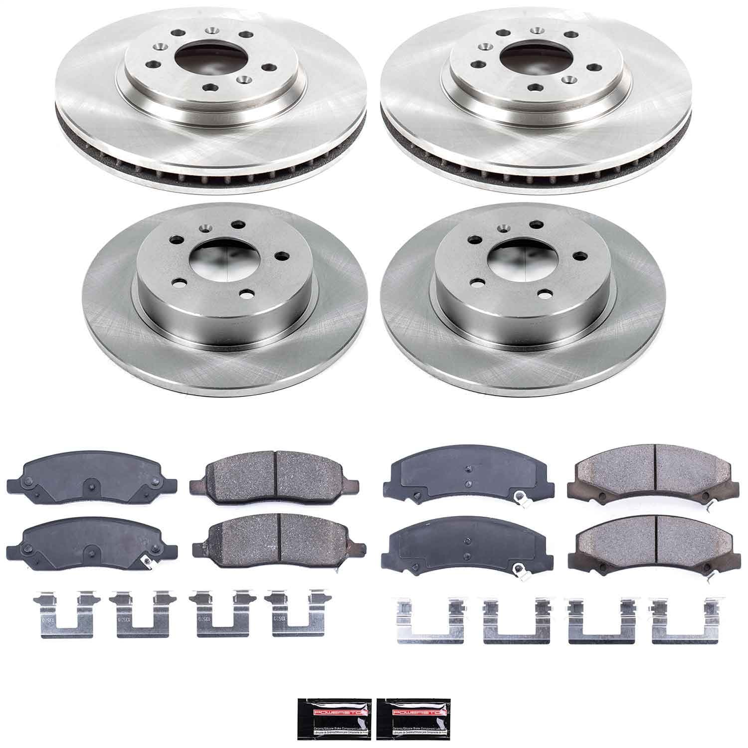 Power Stop - KOE4096 - Front and Rear - Disc Brake Pad and Rotor Kit image 1