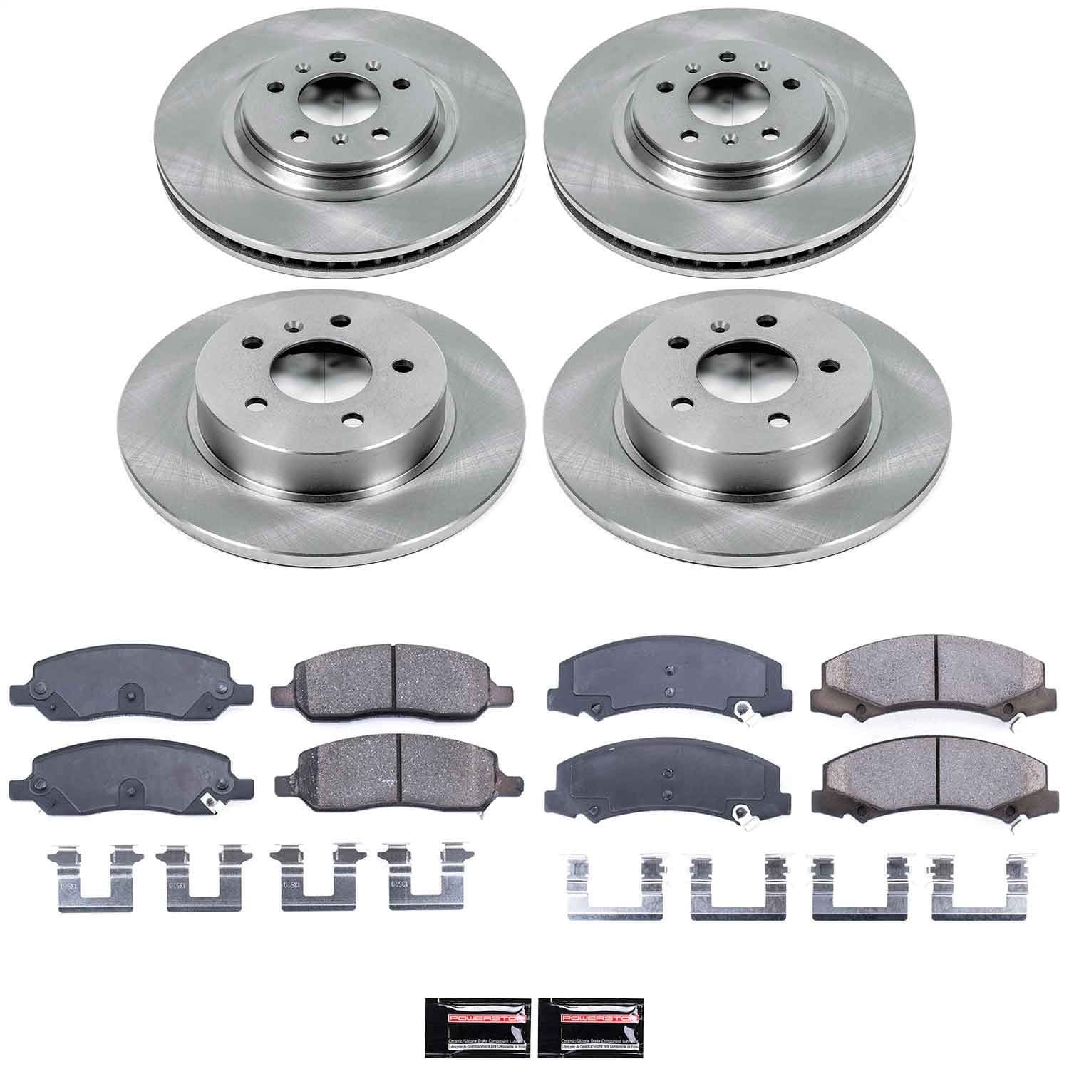 Power Stop - KOE4097 - Front and Rear - Disc Brake Pad and Rotor Kit image 1