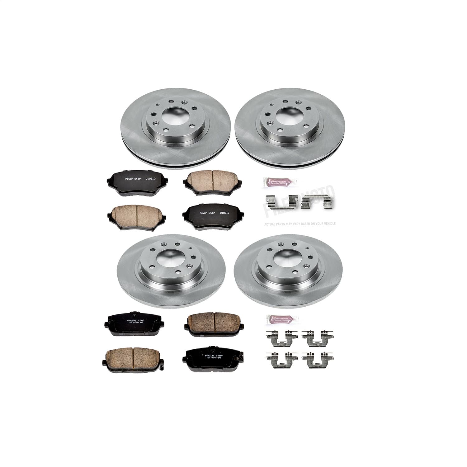 Power Stop - KOE4098 - Front and Rear - Disc Brake Pad and Rotor Kit image 1