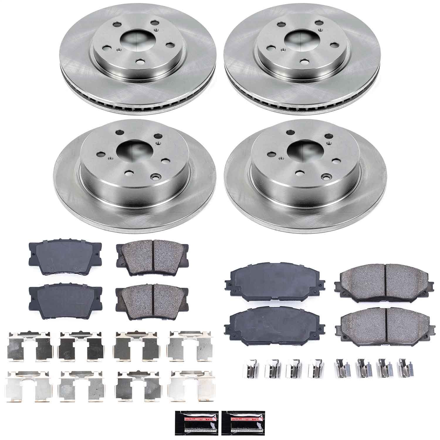 Power Stop - KOE4100 - Front and Rear - Disc Brake Pad and Rotor Kit image 1
