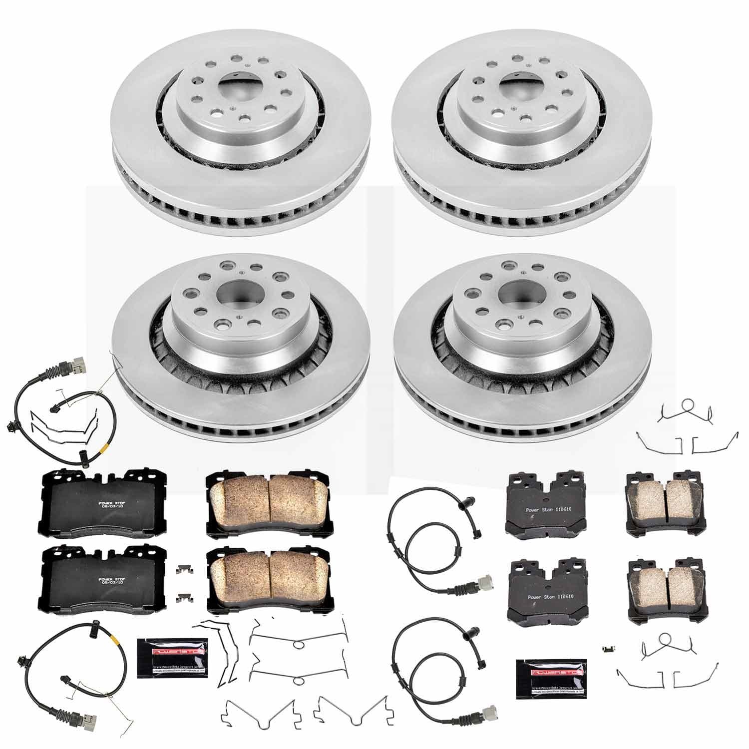Power Stop - KOE4112 - Front and Rear - Disc Brake Pad and Rotor Kit image 1