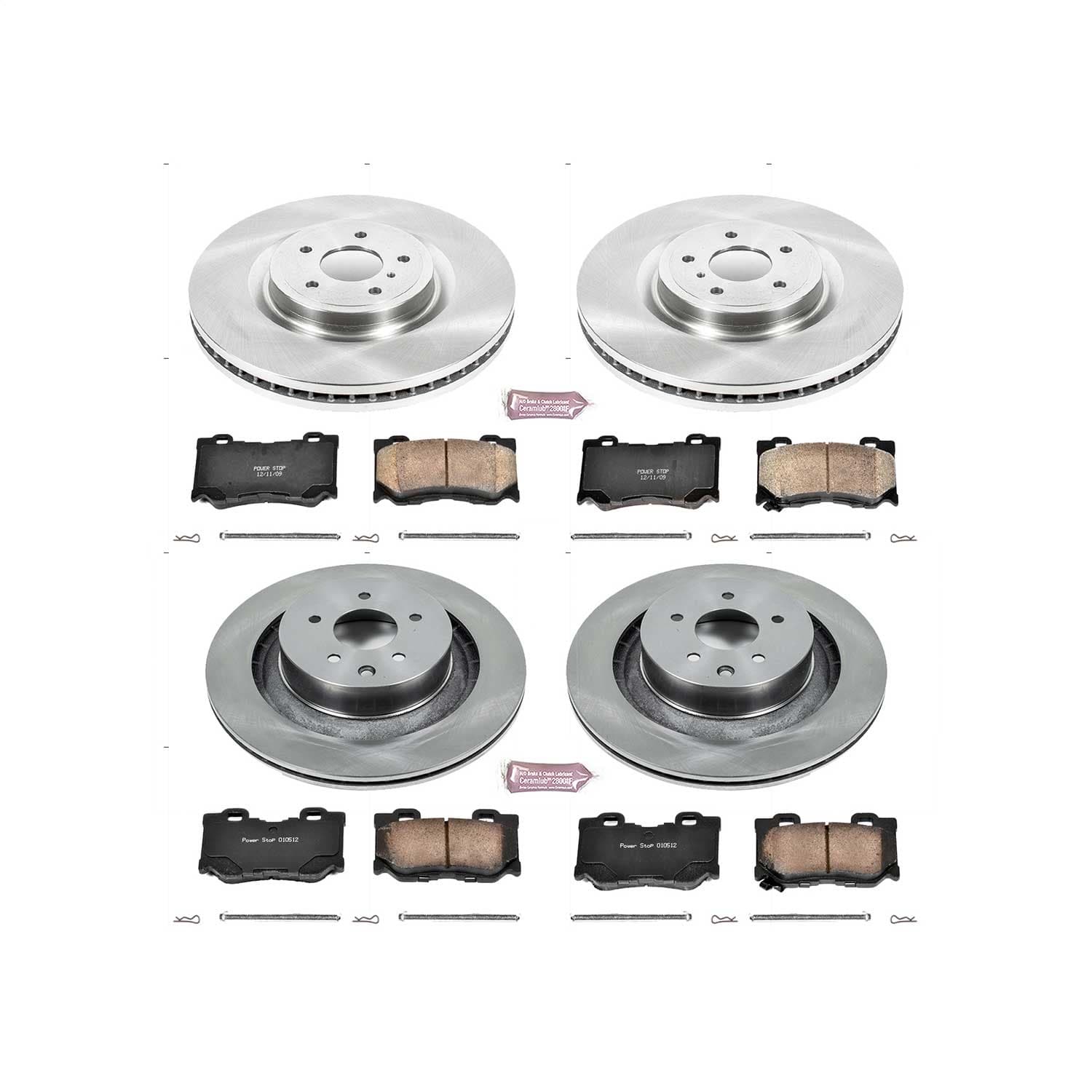 Power Stop - KOE4138 - Front and Rear - Disc Brake Pad and Rotor Kit image 1