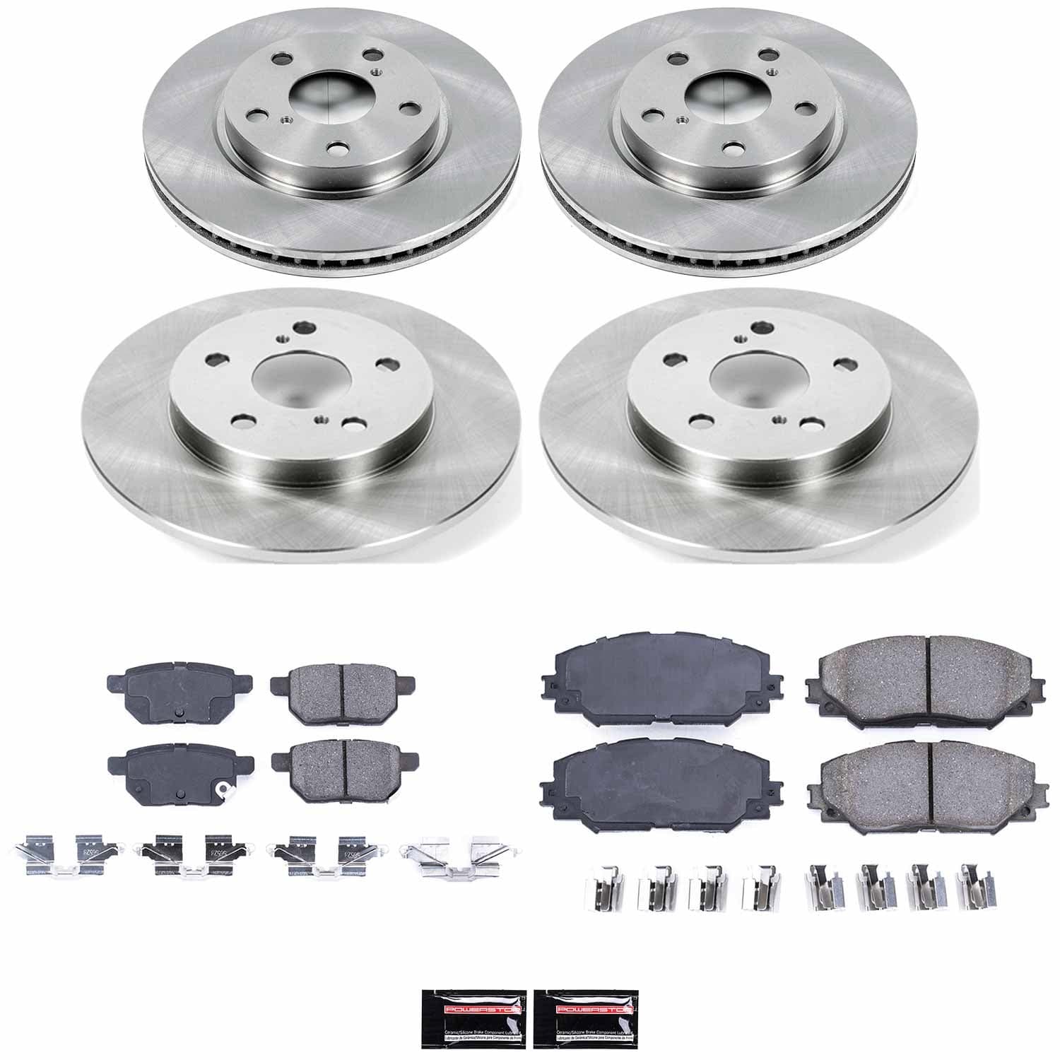 Power Stop - KOE4141 - Front and Rear - Disc Brake Pad and Rotor Kit image 1