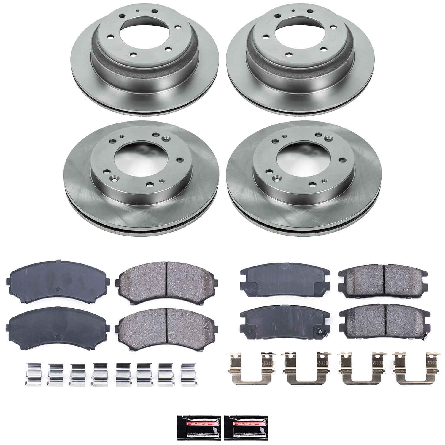 Power Stop - KOE4311 - Front and Rear - Disc Brake Pad and Rotor Kit image 1