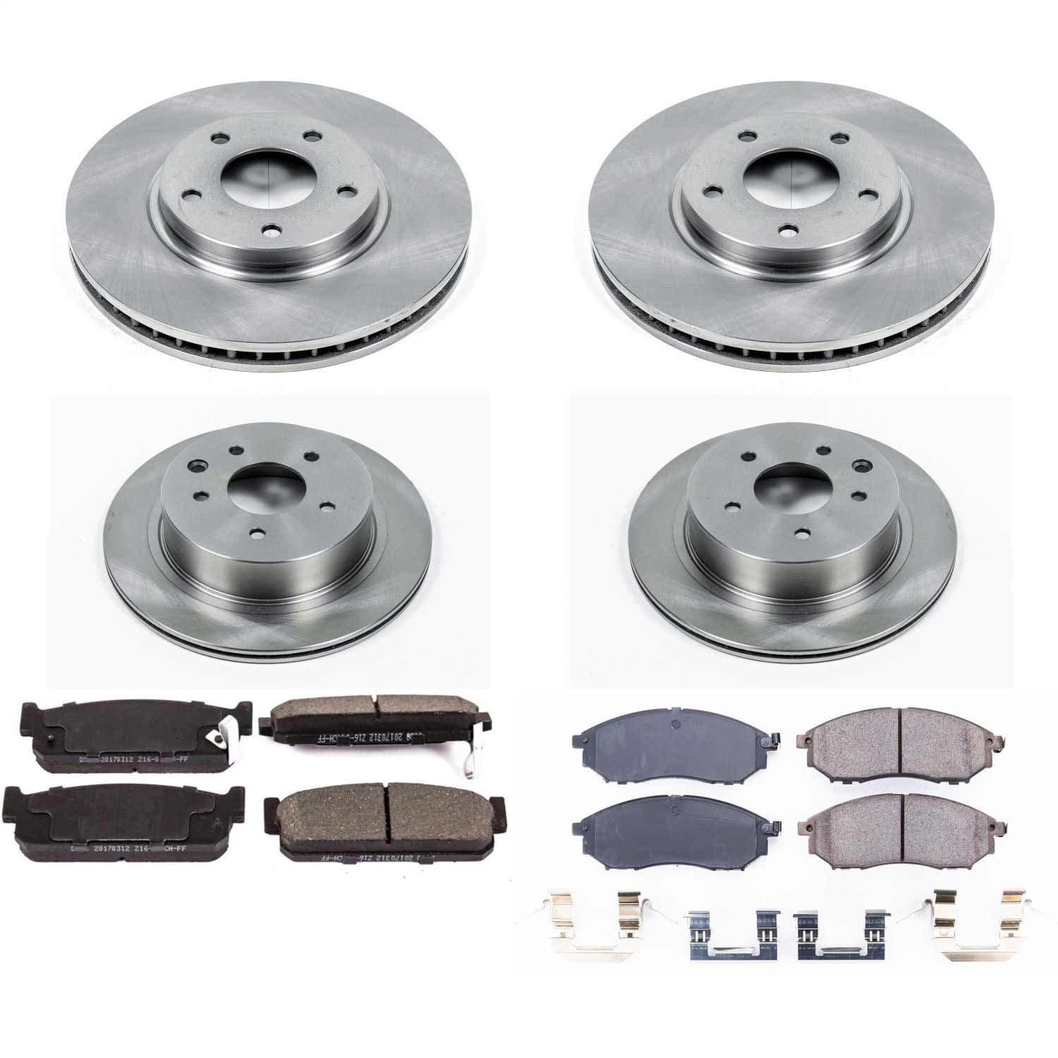 Power Stop - KOE4313 - Front and Rear - Disc Brake Pad and Rotor Kit image 1