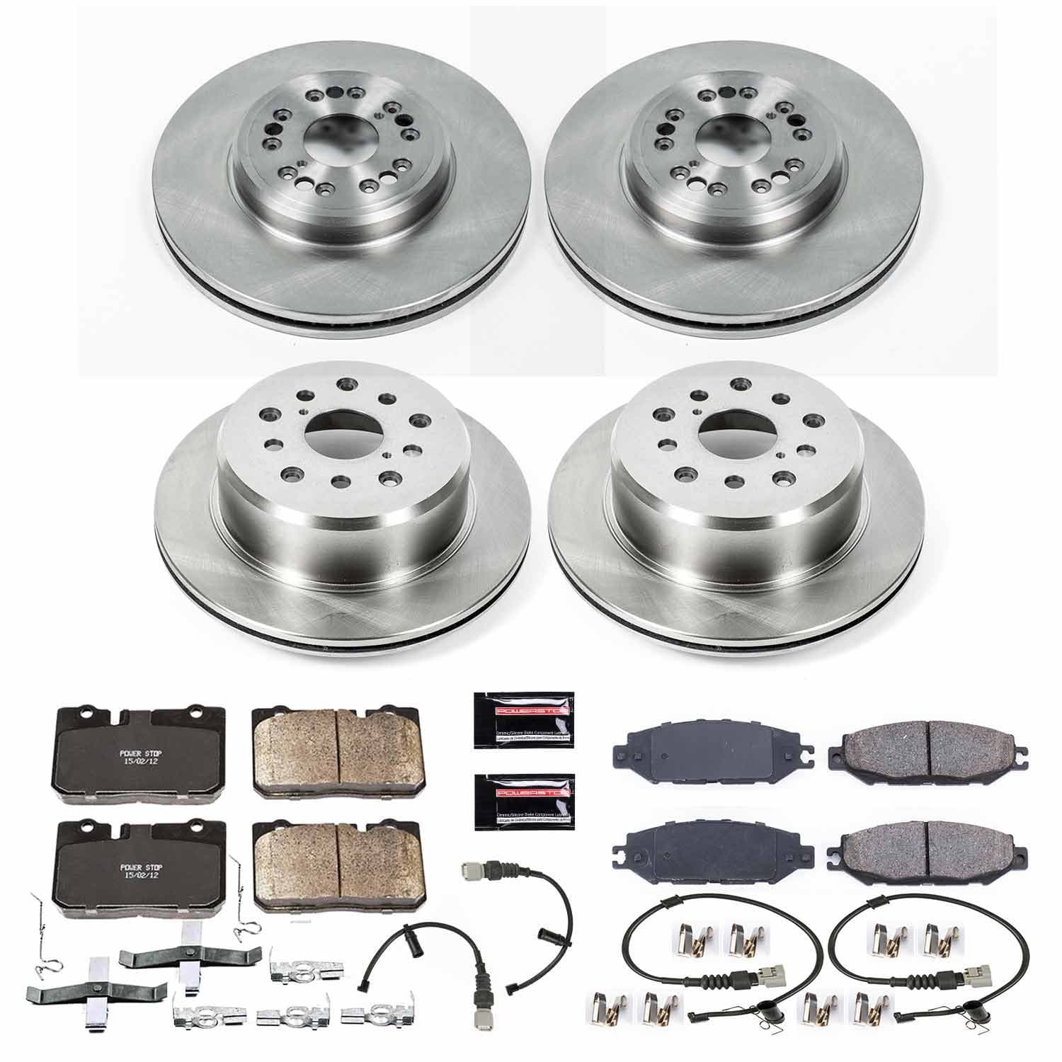 Power Stop - KOE4337 - Front and Rear - Disc Brake Pad and Rotor Kit image 1