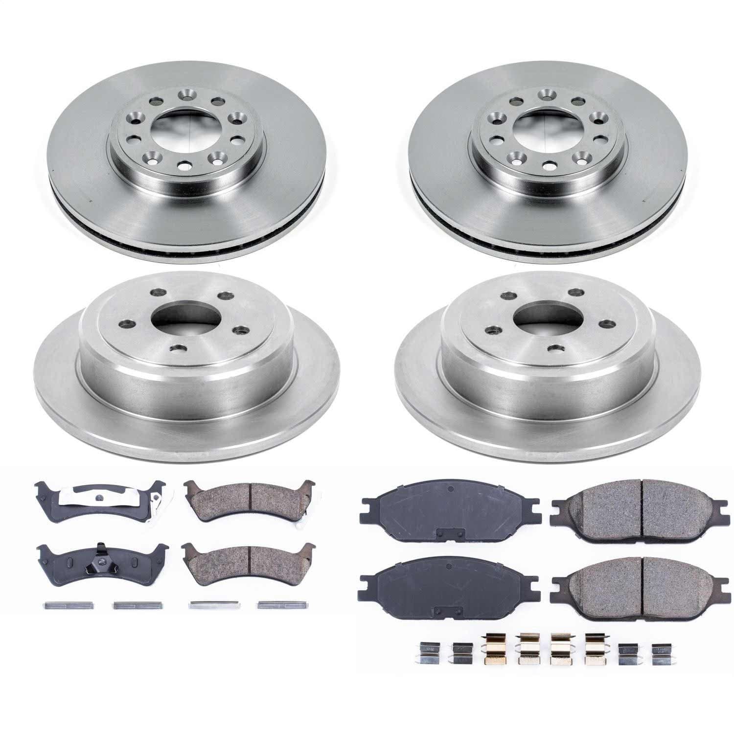 Power Stop - KOE4355 - Front and Rear - Disc Brake Pad and Rotor Kit image 1