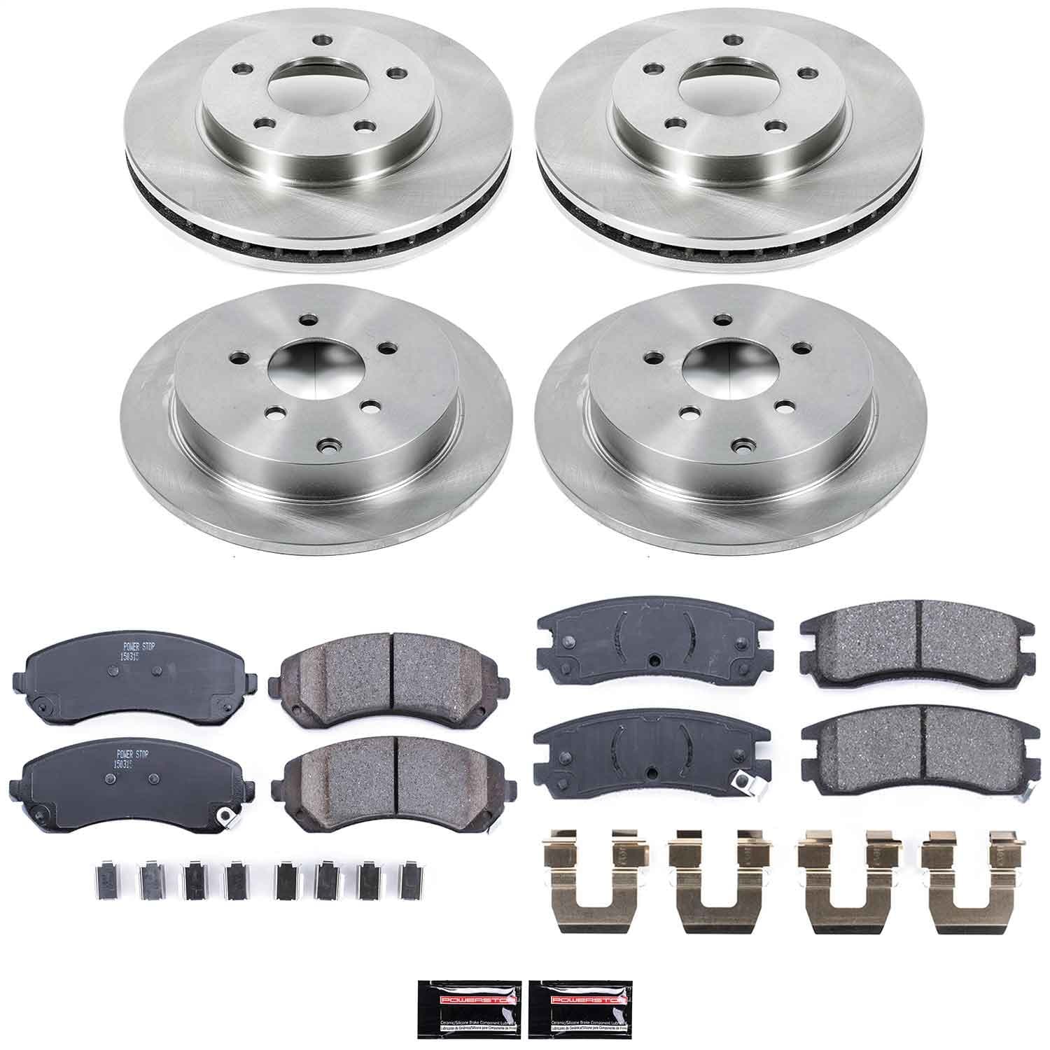 Power Stop - KOE4382 - Front and Rear - Disc Brake Pad and Rotor Kit image 1