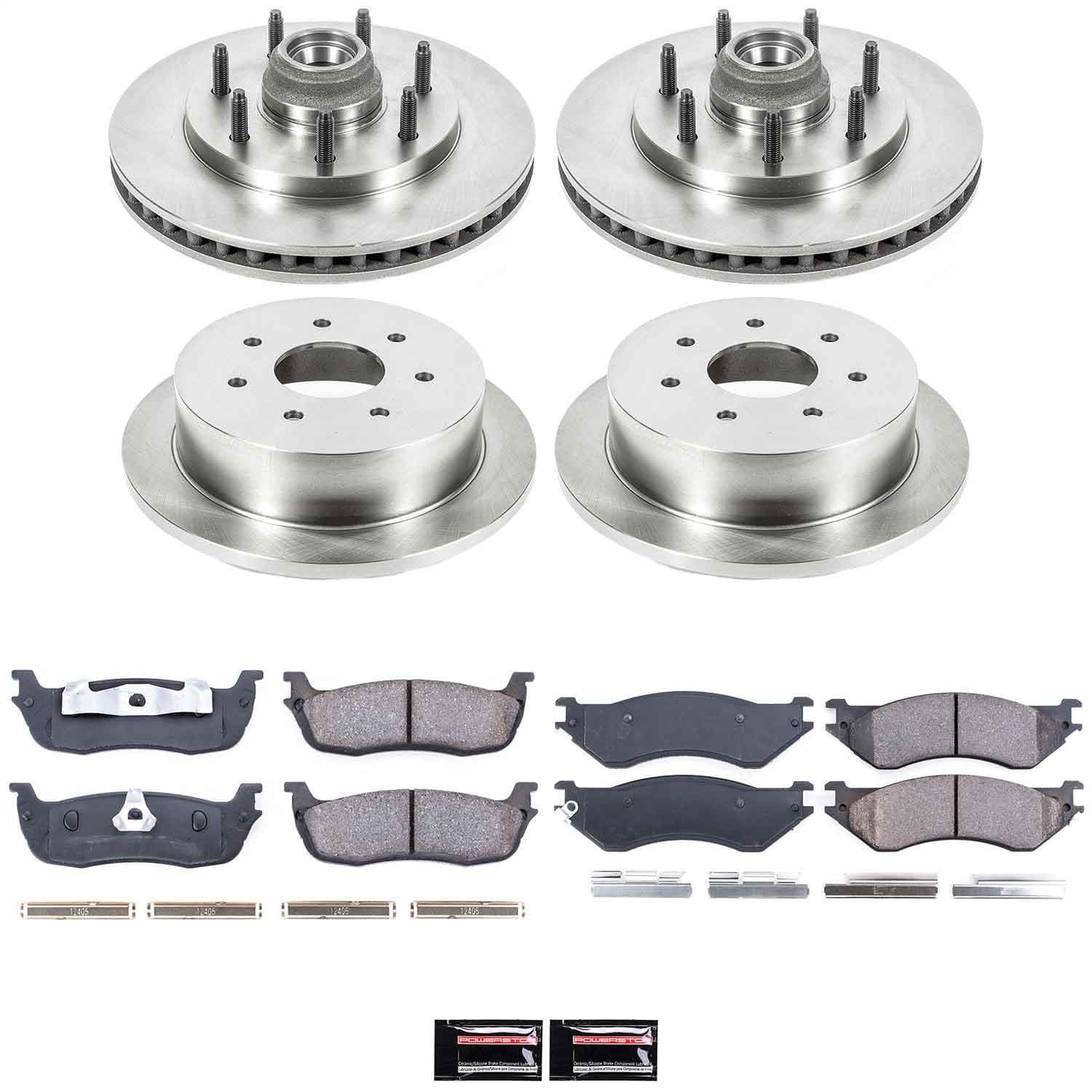 Power Stop - KOE4390 - Front and Rear - Disc Brake Pad and Rotor Kit image 1
