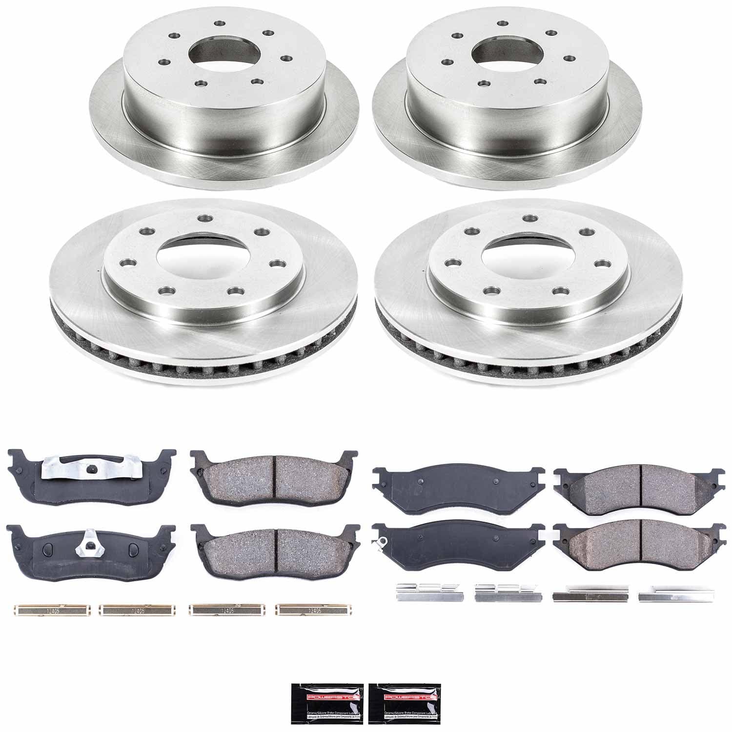 Power Stop - KOE4391 - Front and Rear - Disc Brake Pad and Rotor Kit image 1