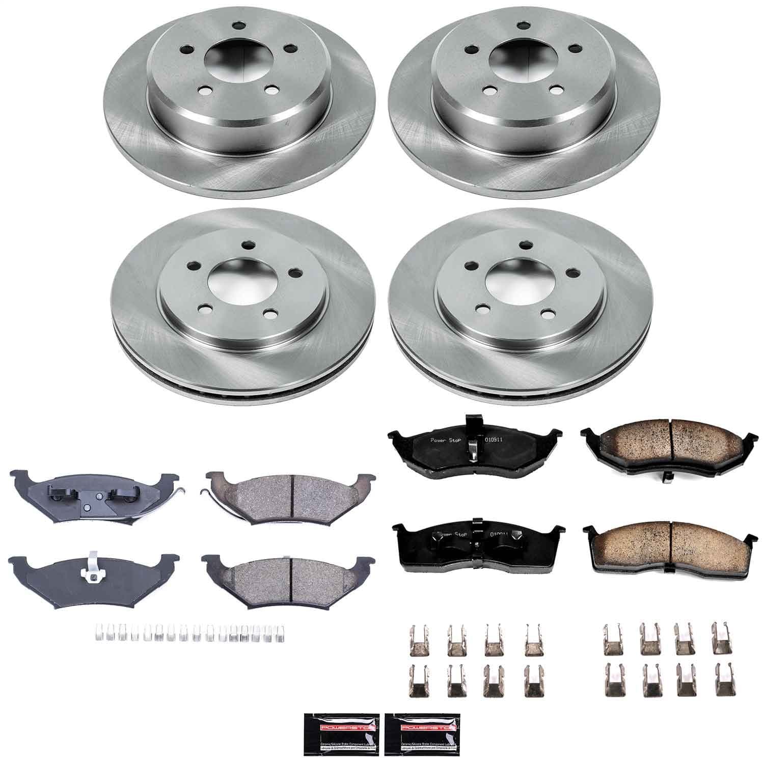 Power Stop - KOE4394 - Front and Rear - Disc Brake Pad and Rotor Kit image 1