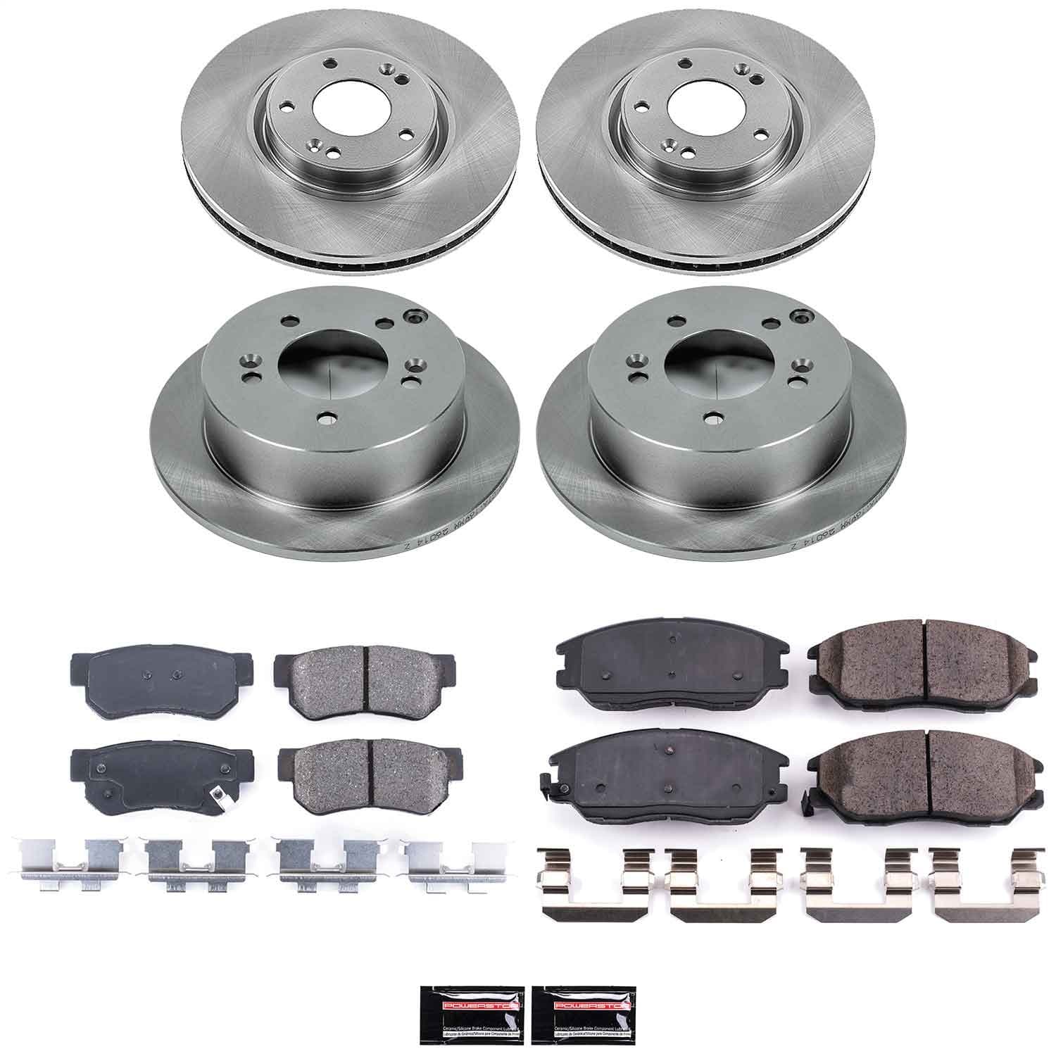 Power Stop - KOE4450 - Front and Rear - Disc Brake Pad and Rotor Kit image 1