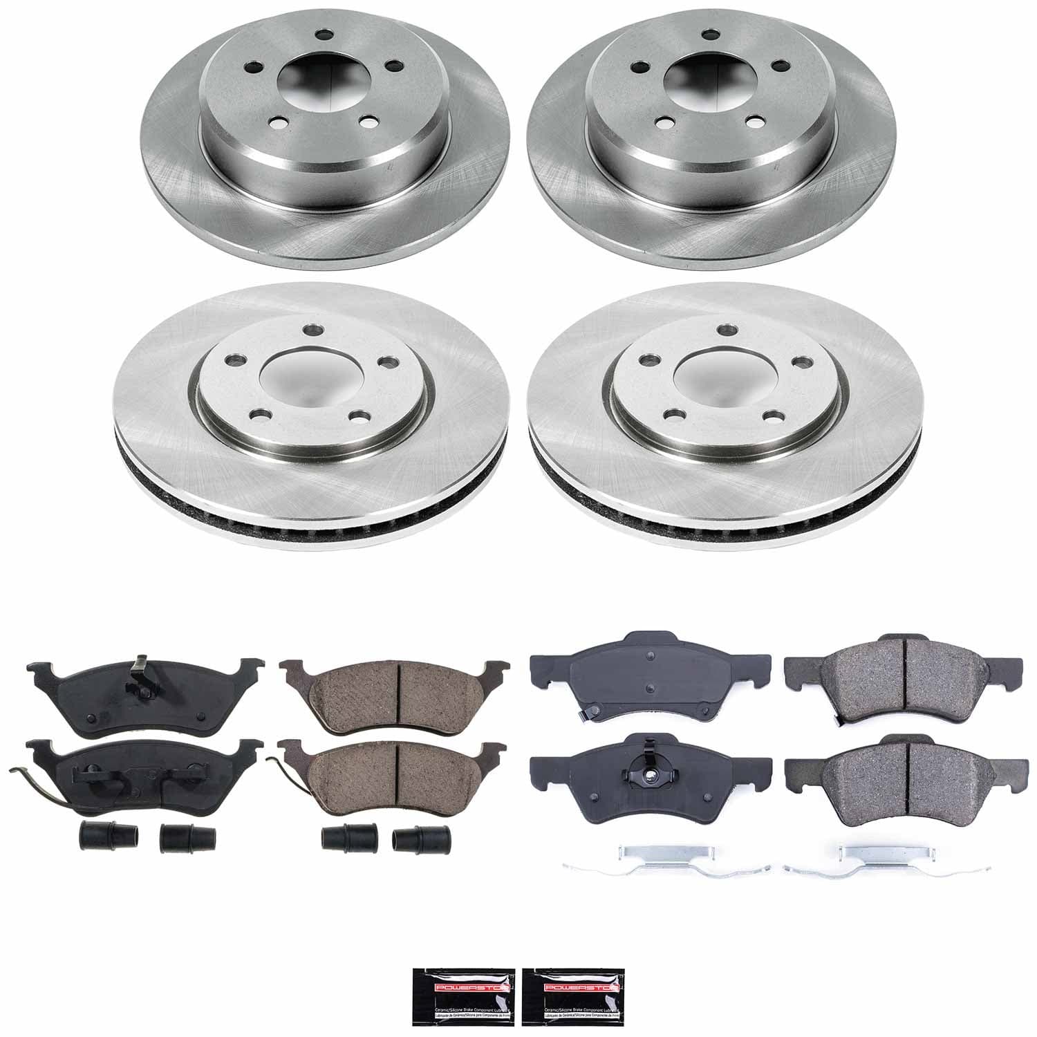 Power Stop - KOE4458 - Front and Rear - Disc Brake Pad and Rotor Kit image 1