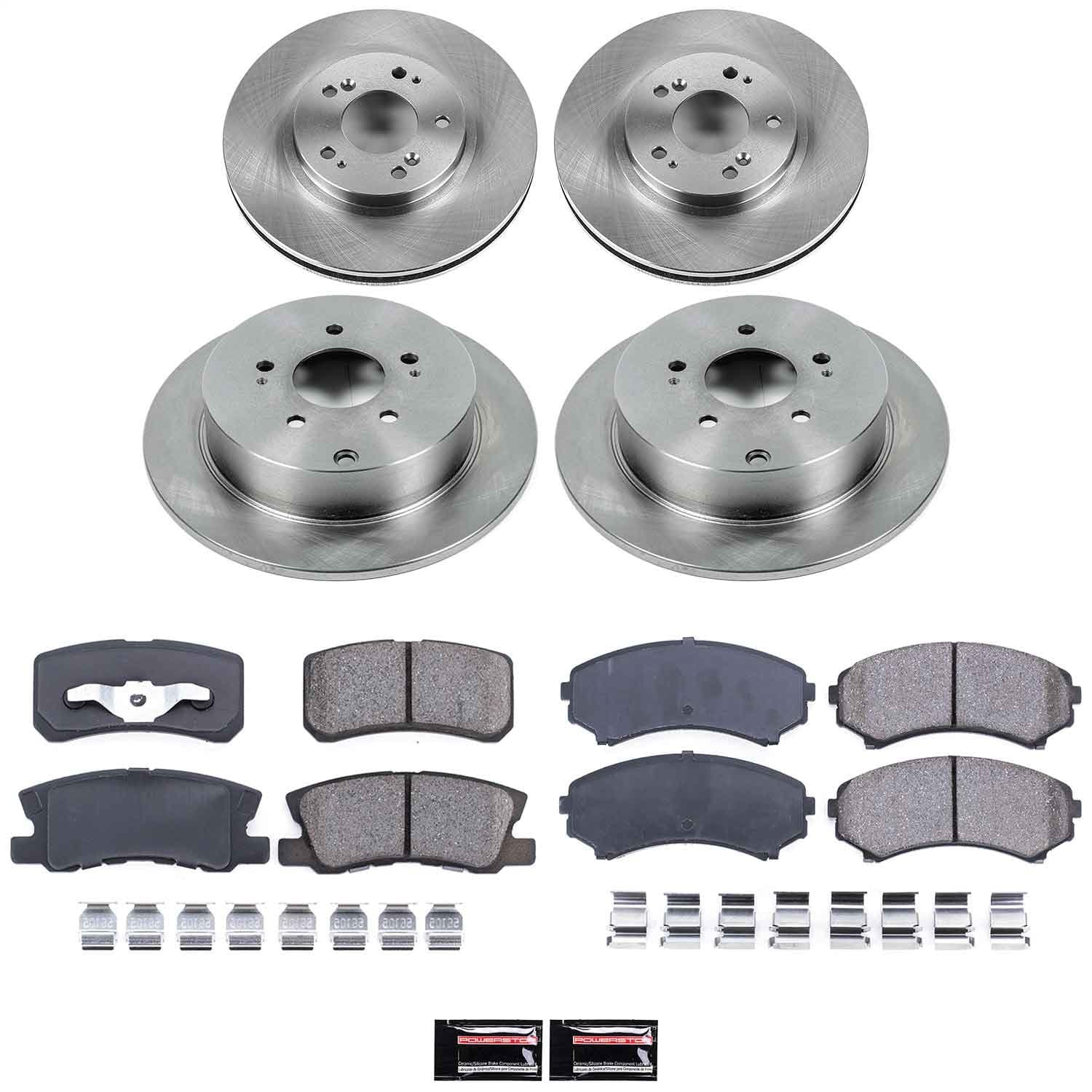 Power Stop - KOE4461 - Front and Rear - Disc Brake Pad and Rotor Kit image 1