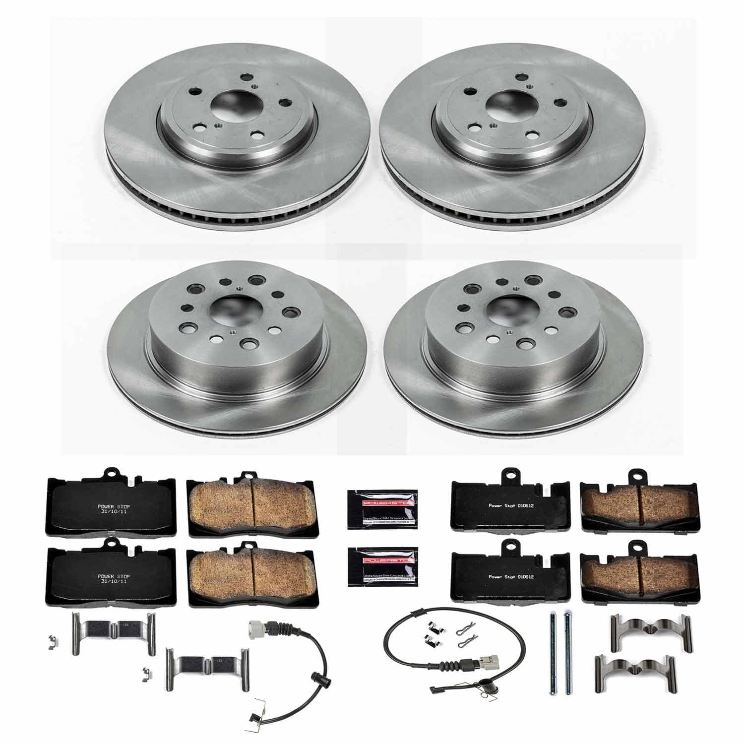 Power Stop - KOE4462 - Front and Rear - Disc Brake Pad and Rotor Kit image 1