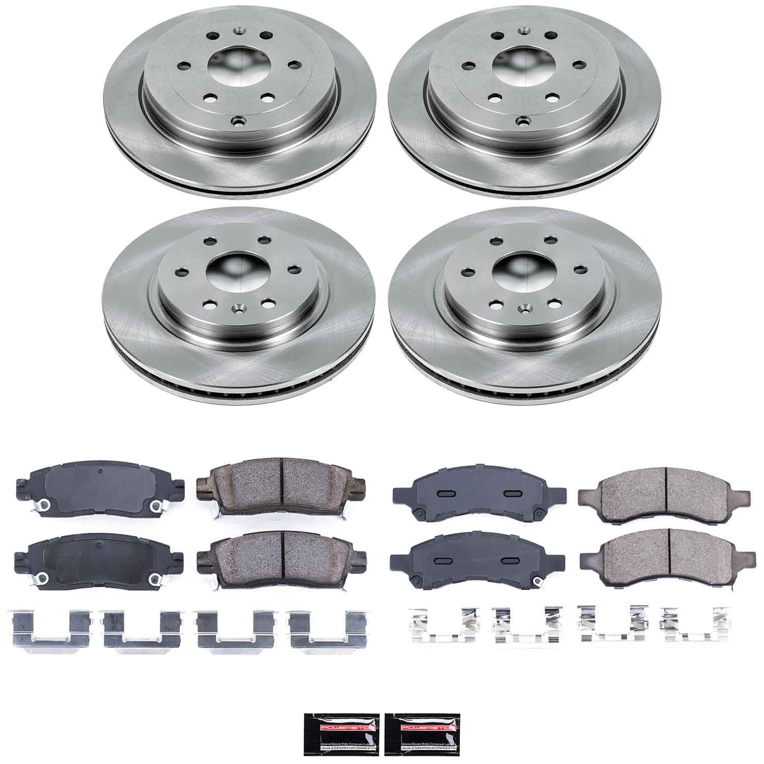 Power Stop - KOE4466 - Front and Rear - Disc Brake Pad and Rotor Kit image 1