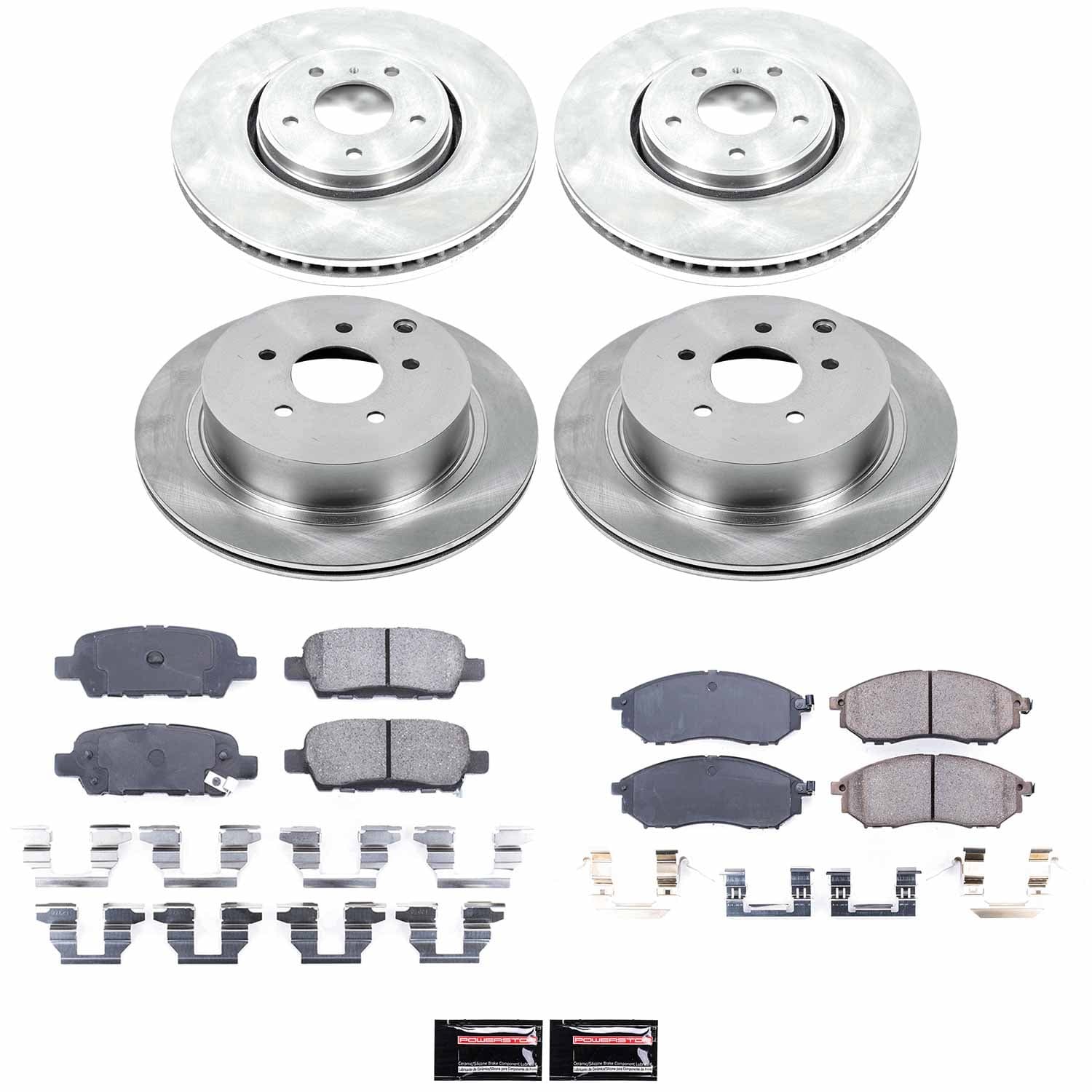 Power Stop - KOE4477 - Front and Rear - Disc Brake Pad and Rotor Kit image 1