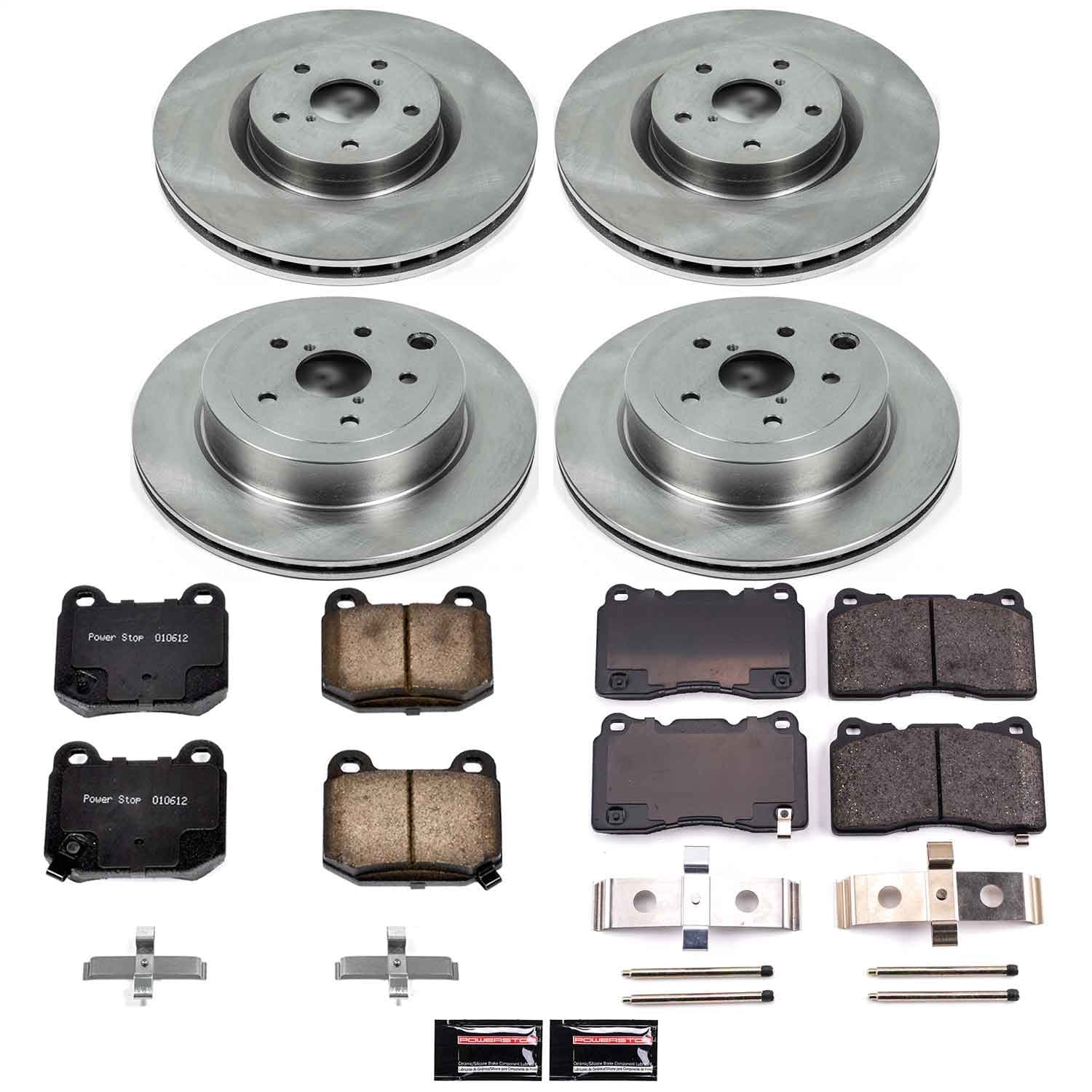 Power Stop - KOE4490 - Front and Rear - Disc Brake Pad and Rotor Kit image 1