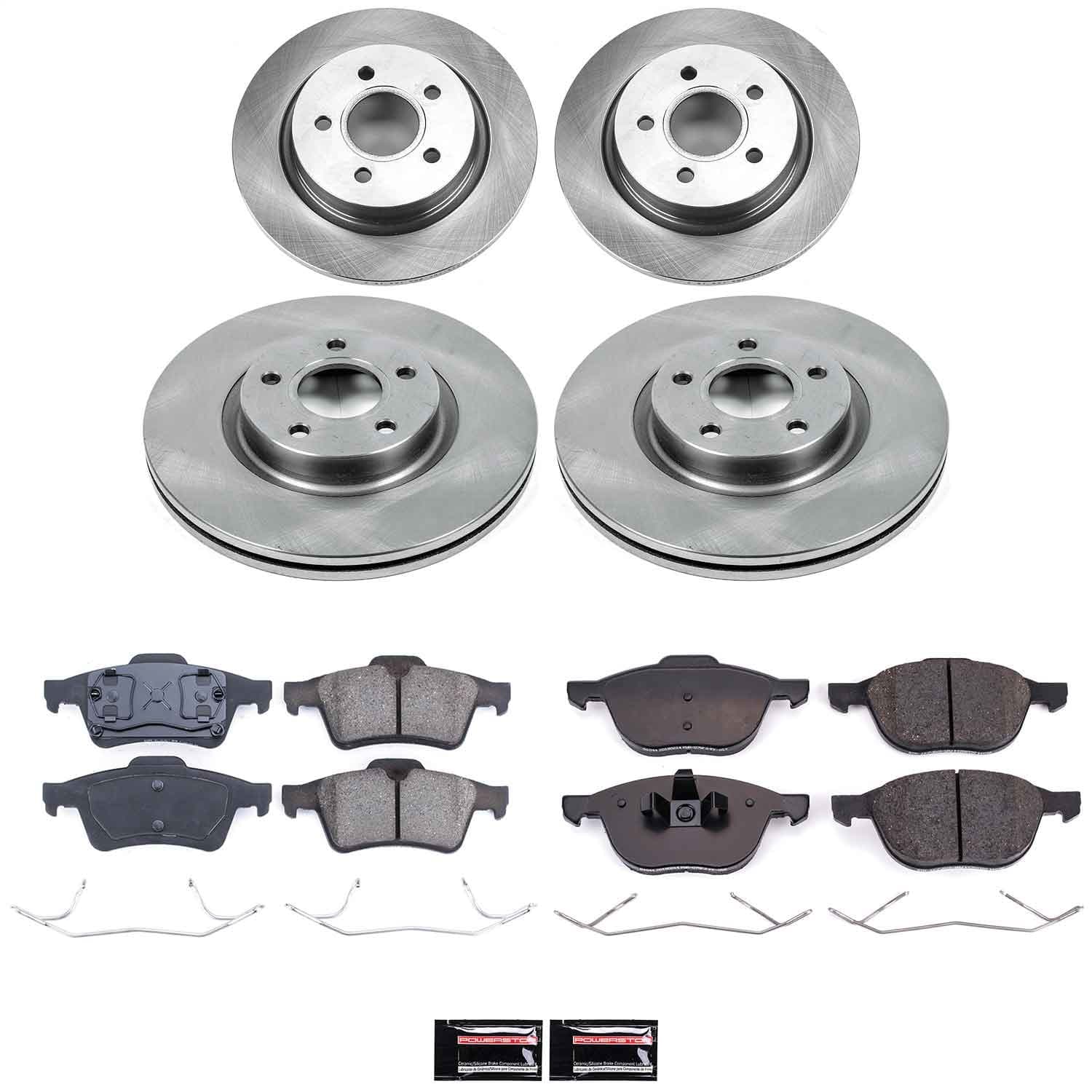 Power Stop - KOE4492 - Front and Rear - Disc Brake Pad and Rotor Kit image 1