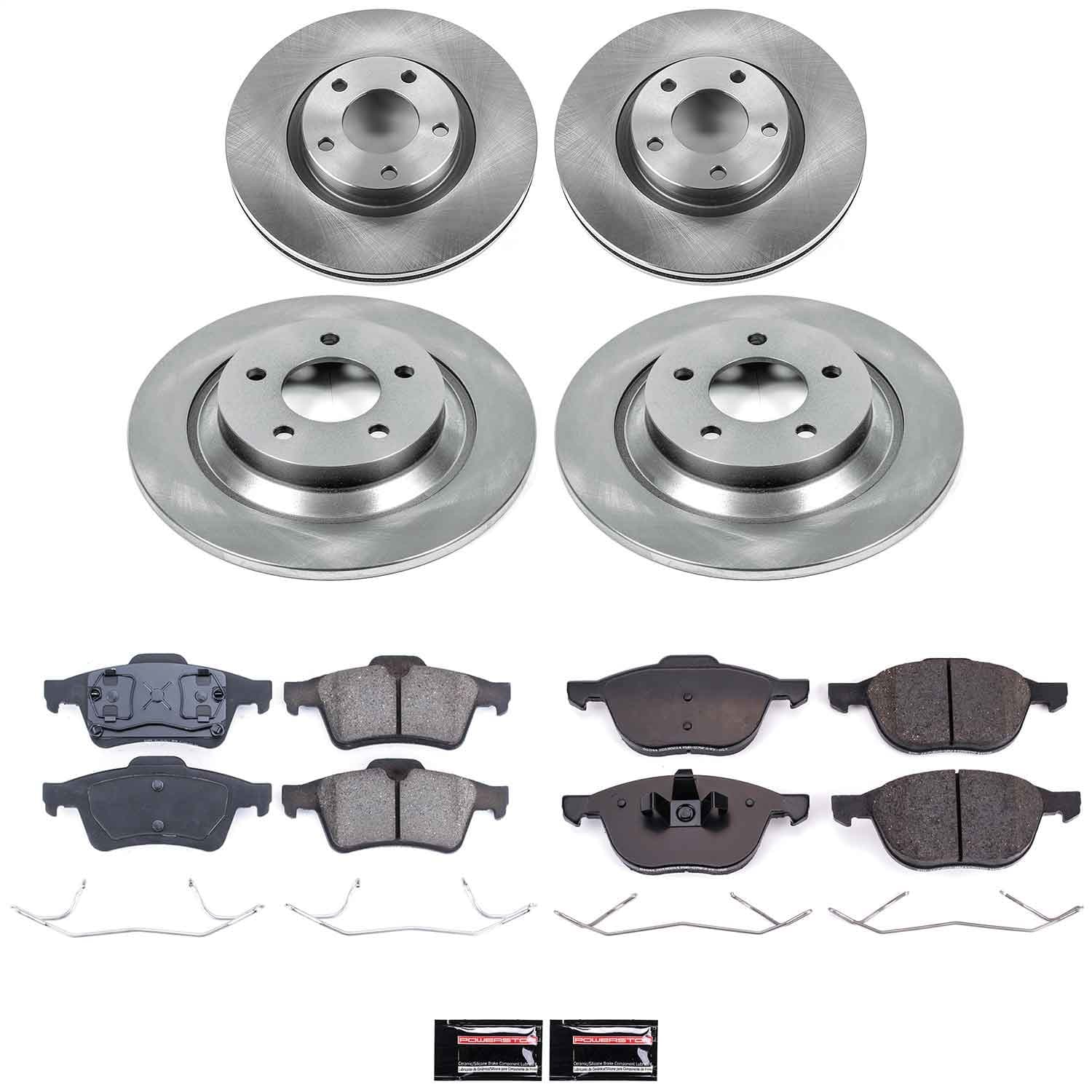 Power Stop - KOE4494 - Front and Rear - Disc Brake Pad and Rotor Kit image 1