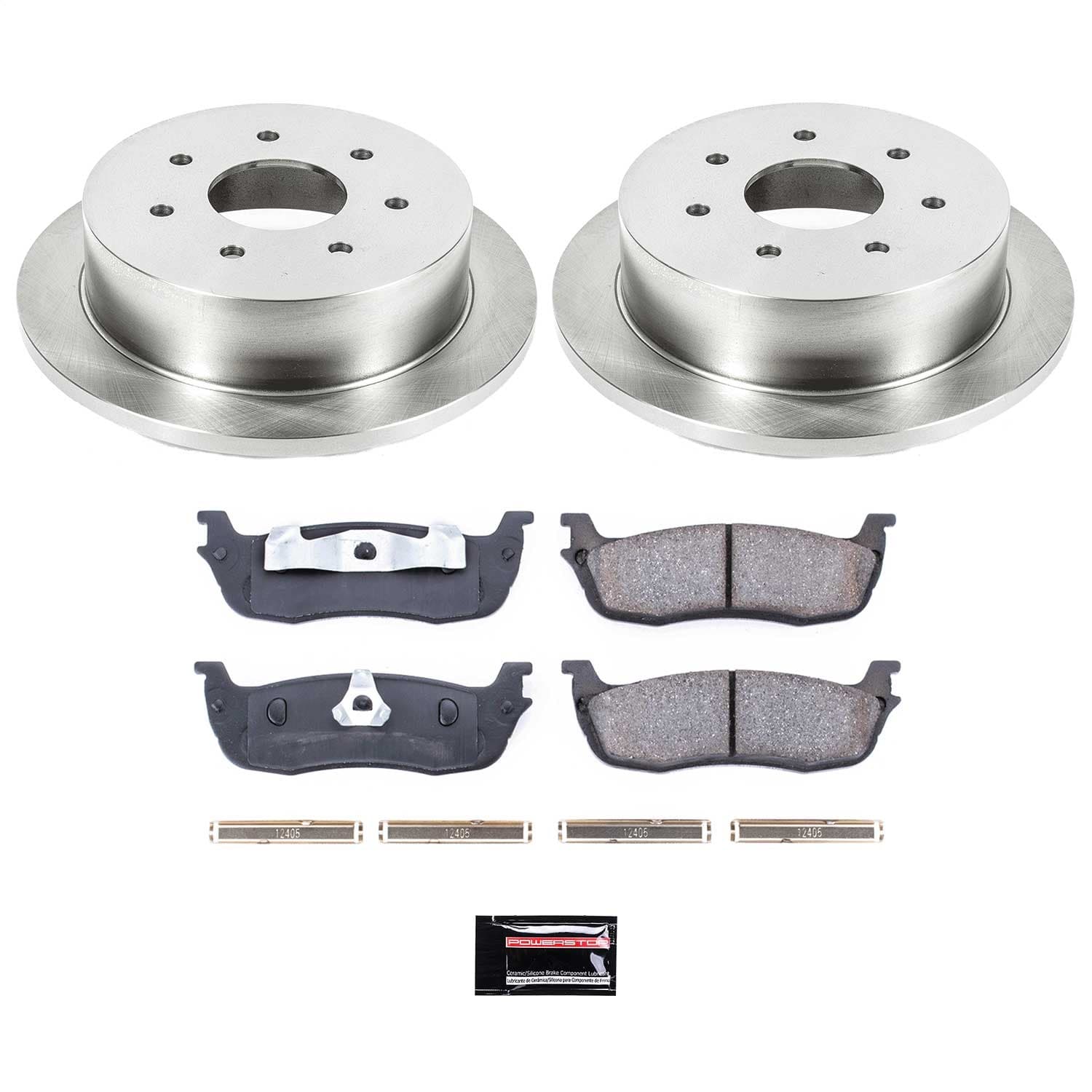 Power Stop - KOE5147 - Rear - Disc Brake Pad and Rotor Kit image 1