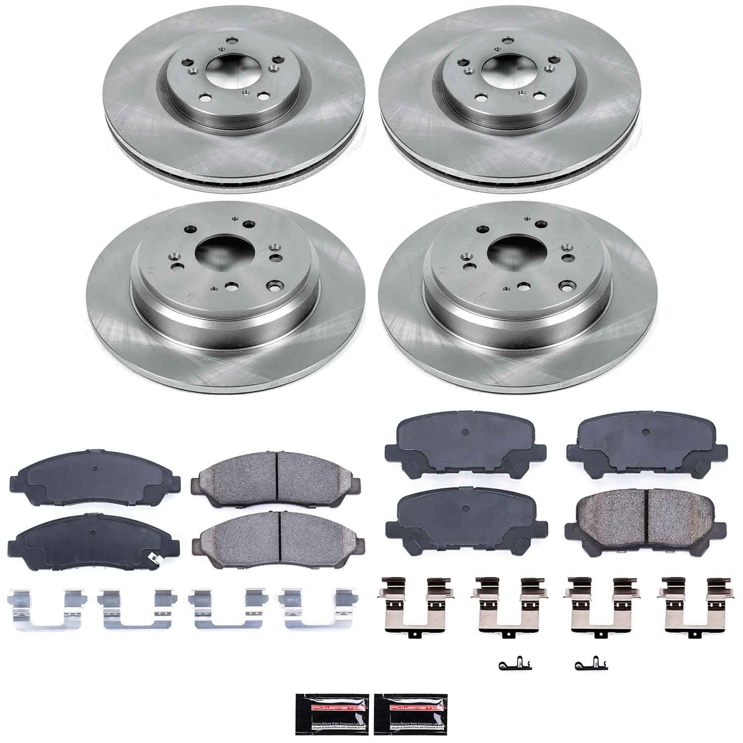 Power Stop - KOE5369 - Front and Rear - Disc Brake Pad and Rotor Kit image 1