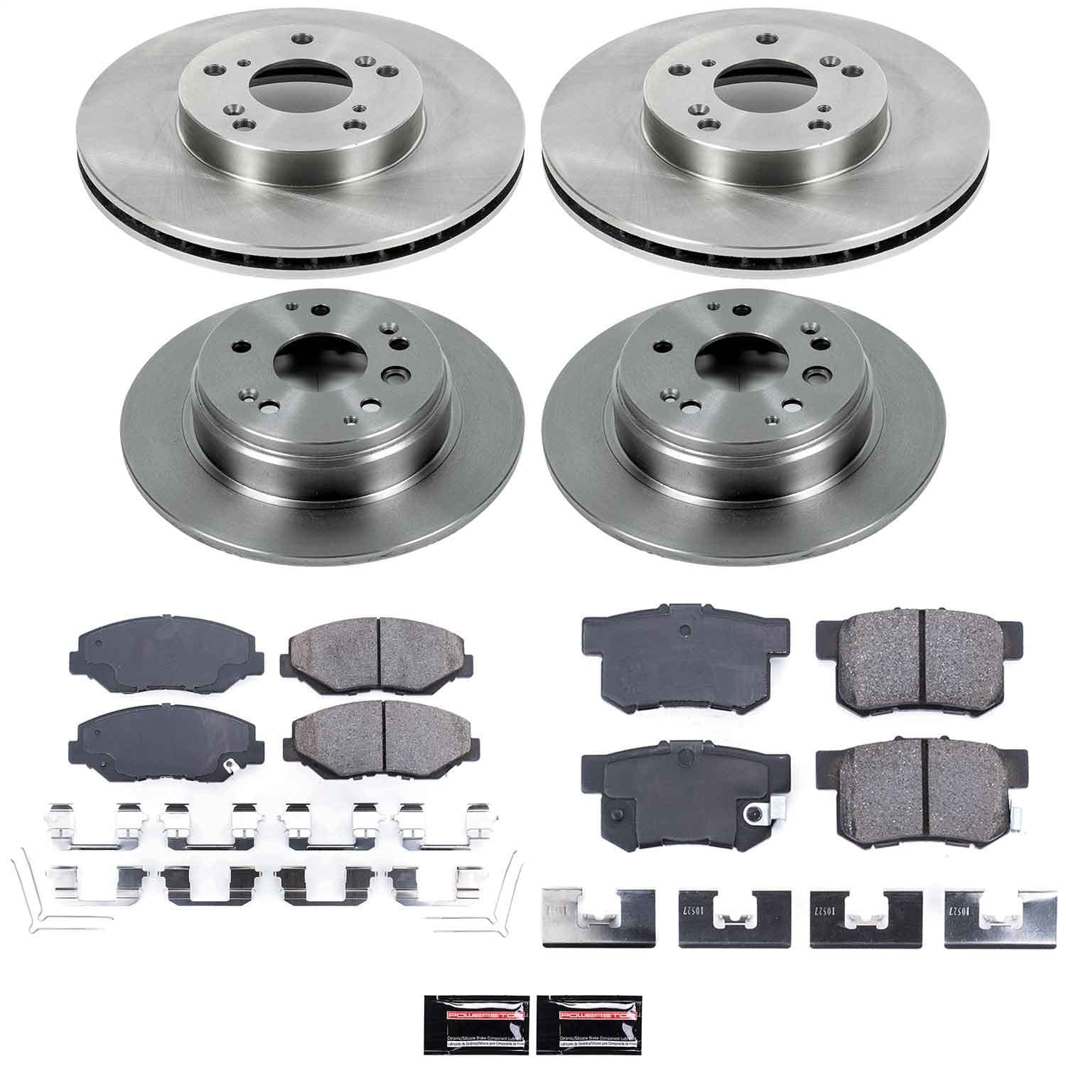 Power Stop - KOE5389 - Front and Rear - Disc Brake Pad and Rotor Kit image 1