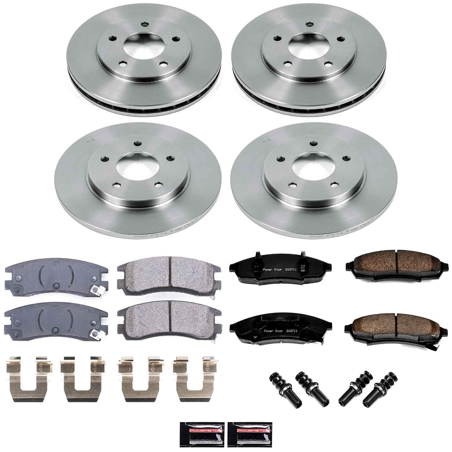 Power Stop - KOE5453 - Front and Rear - Disc Brake Pad and Rotor Kit image 1