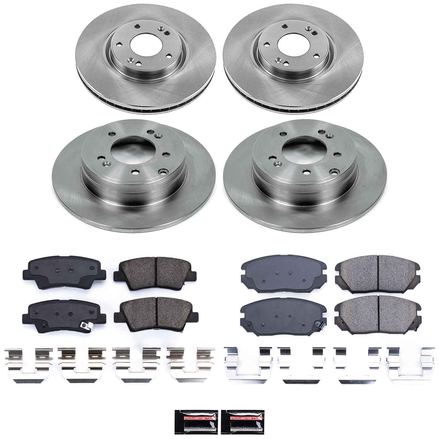 Power Stop - KOE5474 - Front and Rear - Disc Brake Pad and Rotor Kit image 1