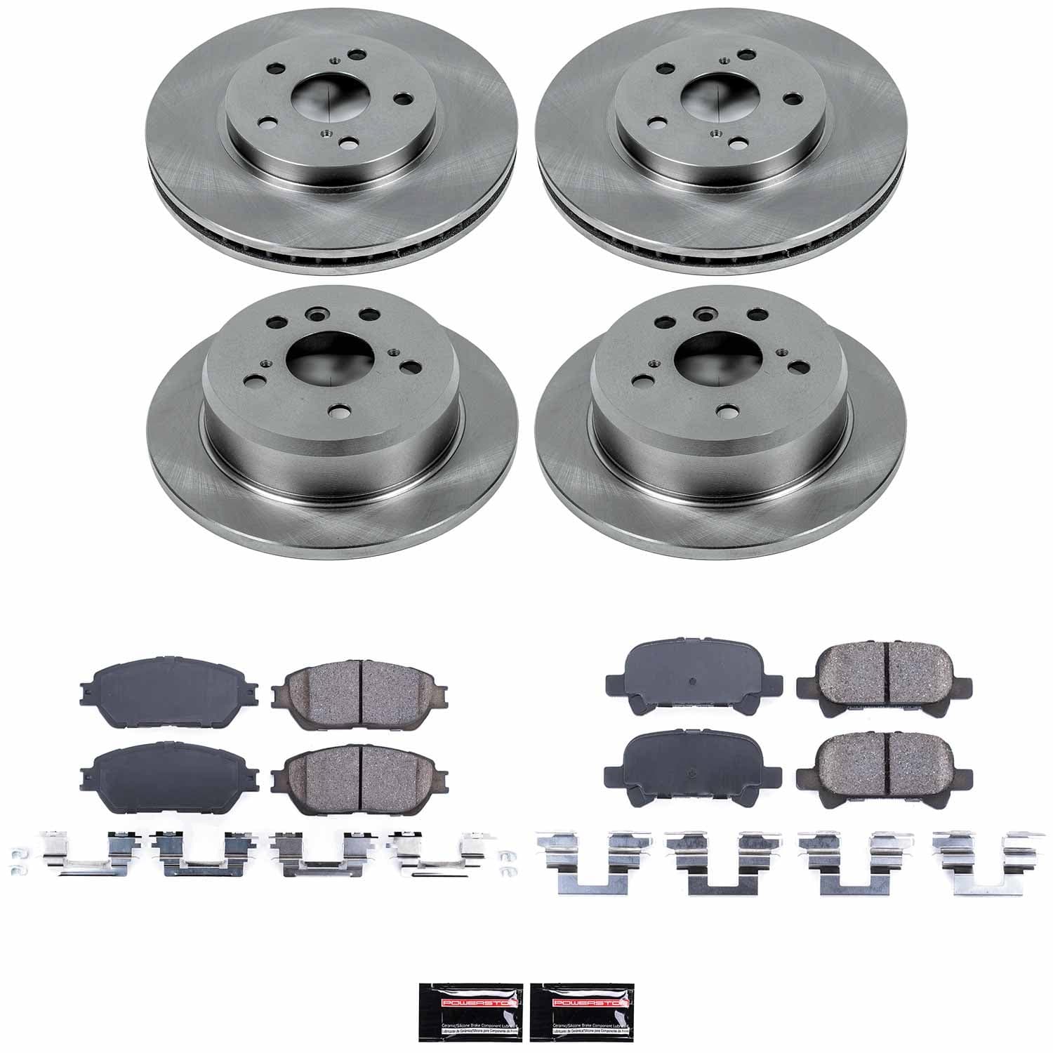 Power Stop - KOE5482 - Front and Rear - Disc Brake Pad and Rotor Kit image 1