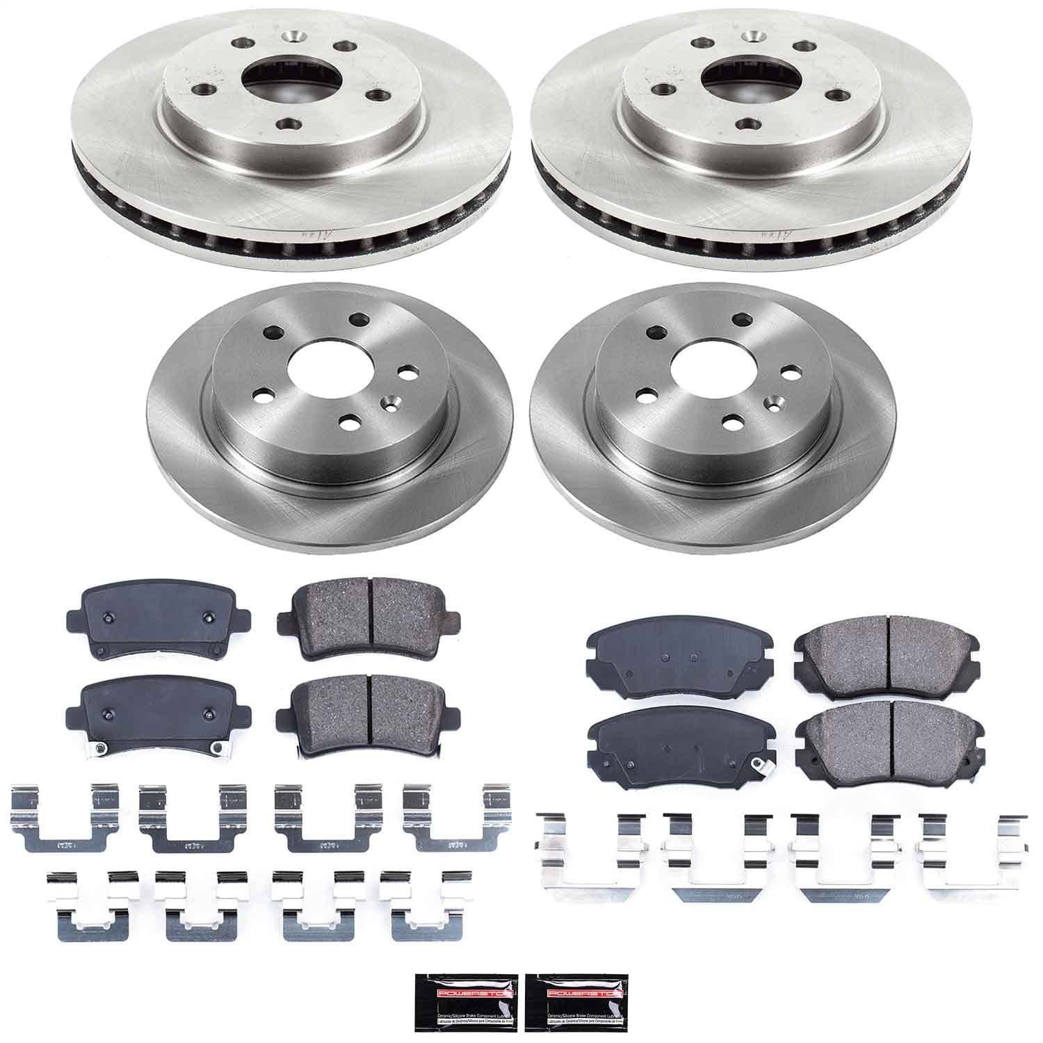 Power Stop - KOE5523 - Front and Rear - Disc Brake Pad and Rotor Kit image 1