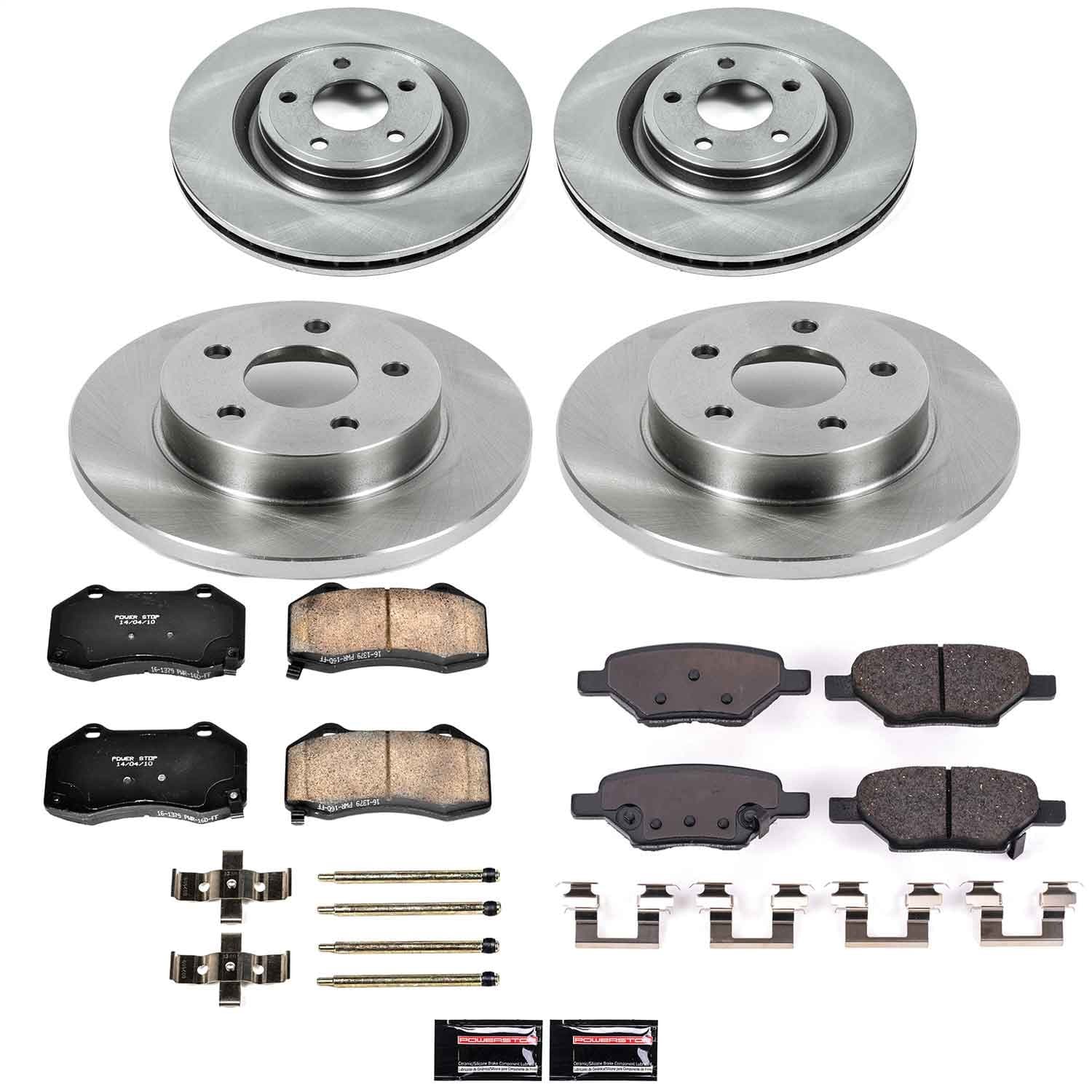 Power Stop - KOE5534 - Front and Rear - Disc Brake Pad and Rotor Kit image 1