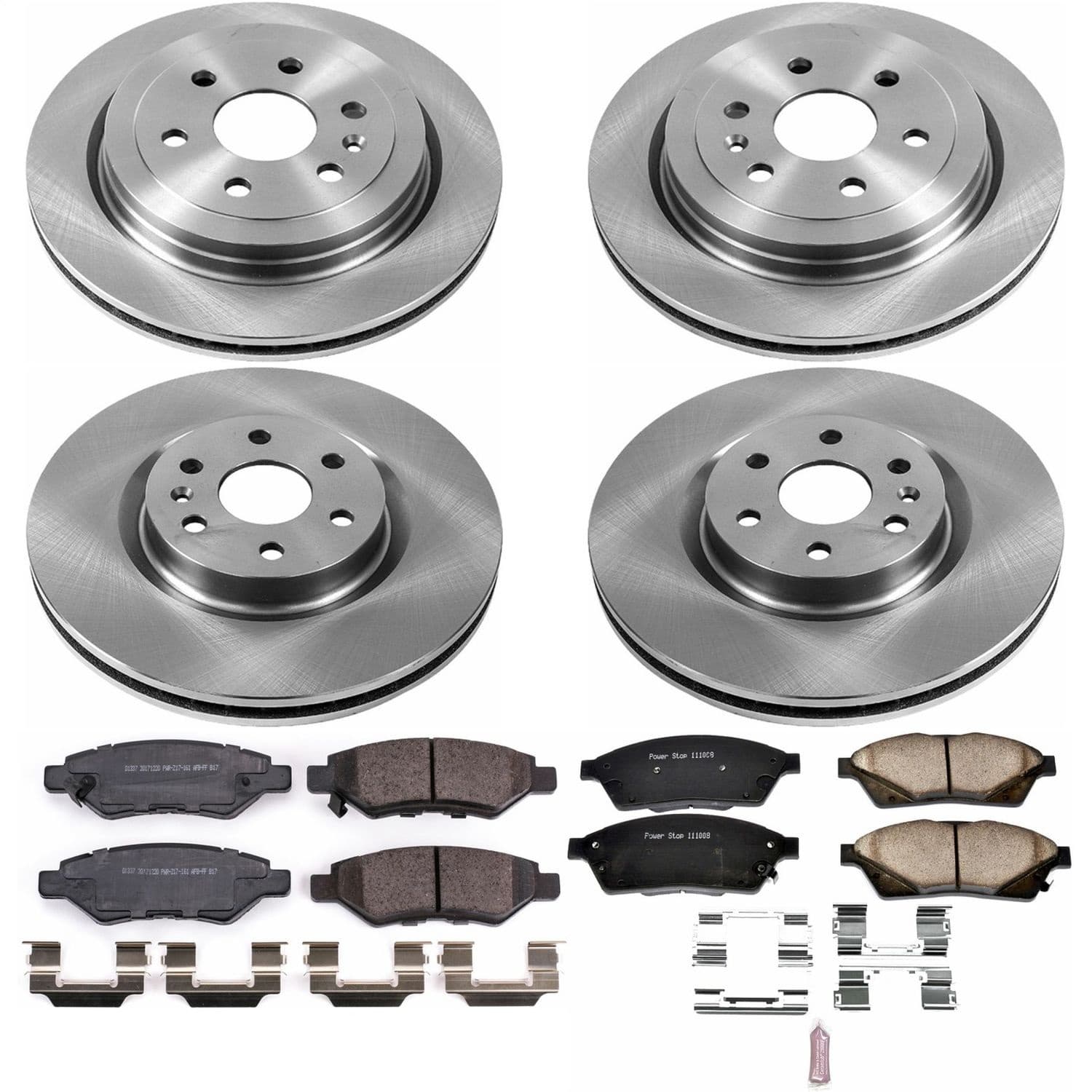 Power Stop - KOE5546 - Front and Rear - Disc Brake Pad and Rotor Kit image 1