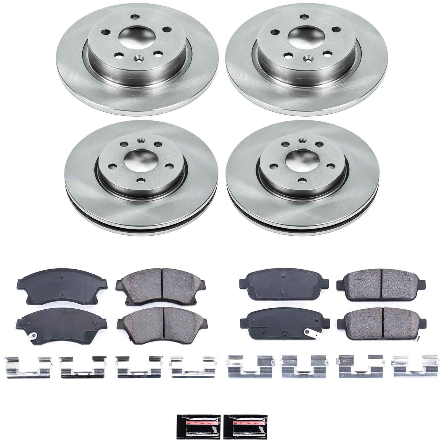 Power Stop - KOE5551 - Front and Rear - Disc Brake Pad and Rotor Kit image 1