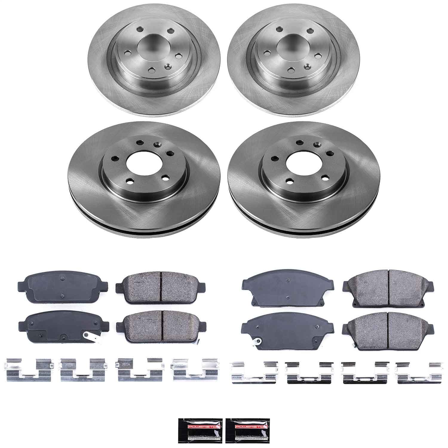 Power Stop - KOE5555 - Front and Rear - Disc Brake Pad and Rotor Kit image 1