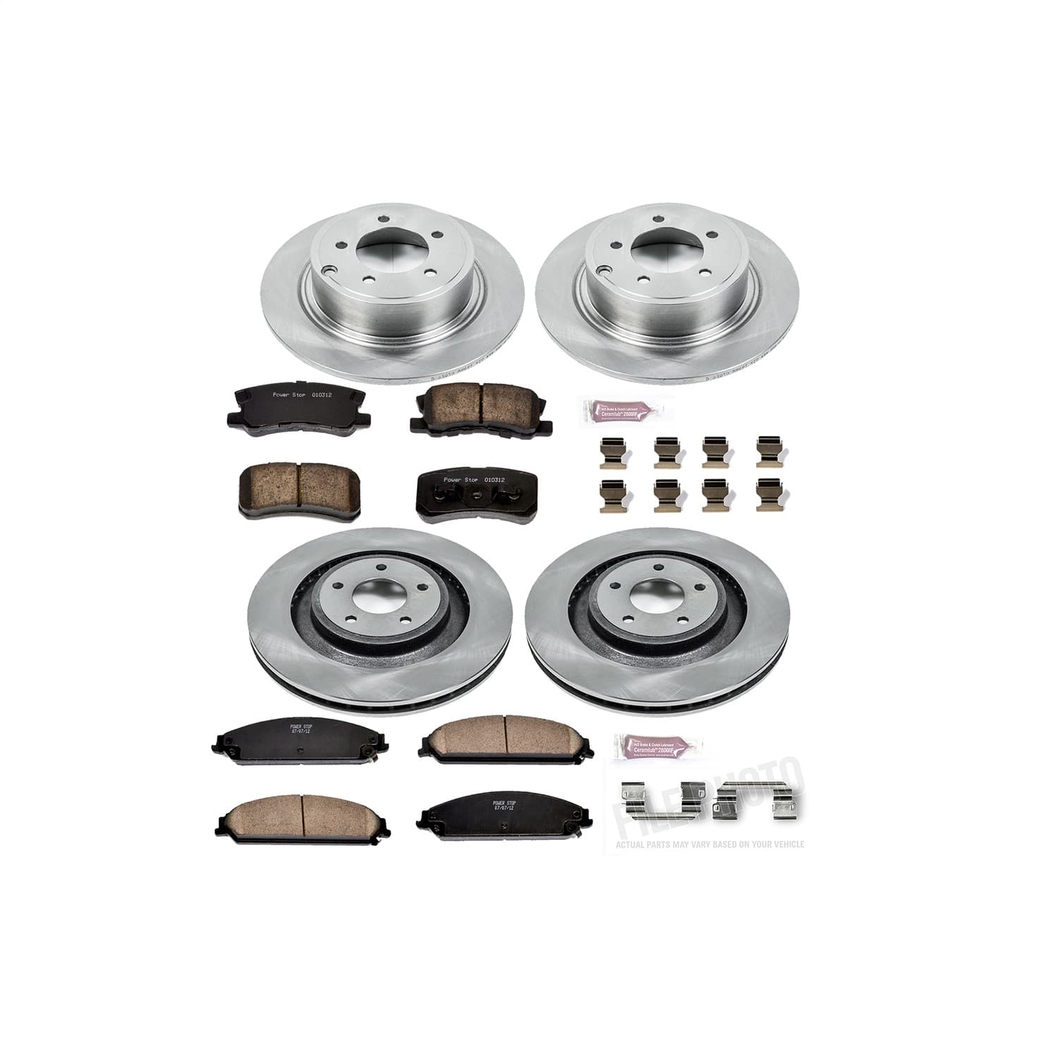 Power Stop - KOE5566 - Front and Rear - Disc Brake Pad and Rotor Kit image 1