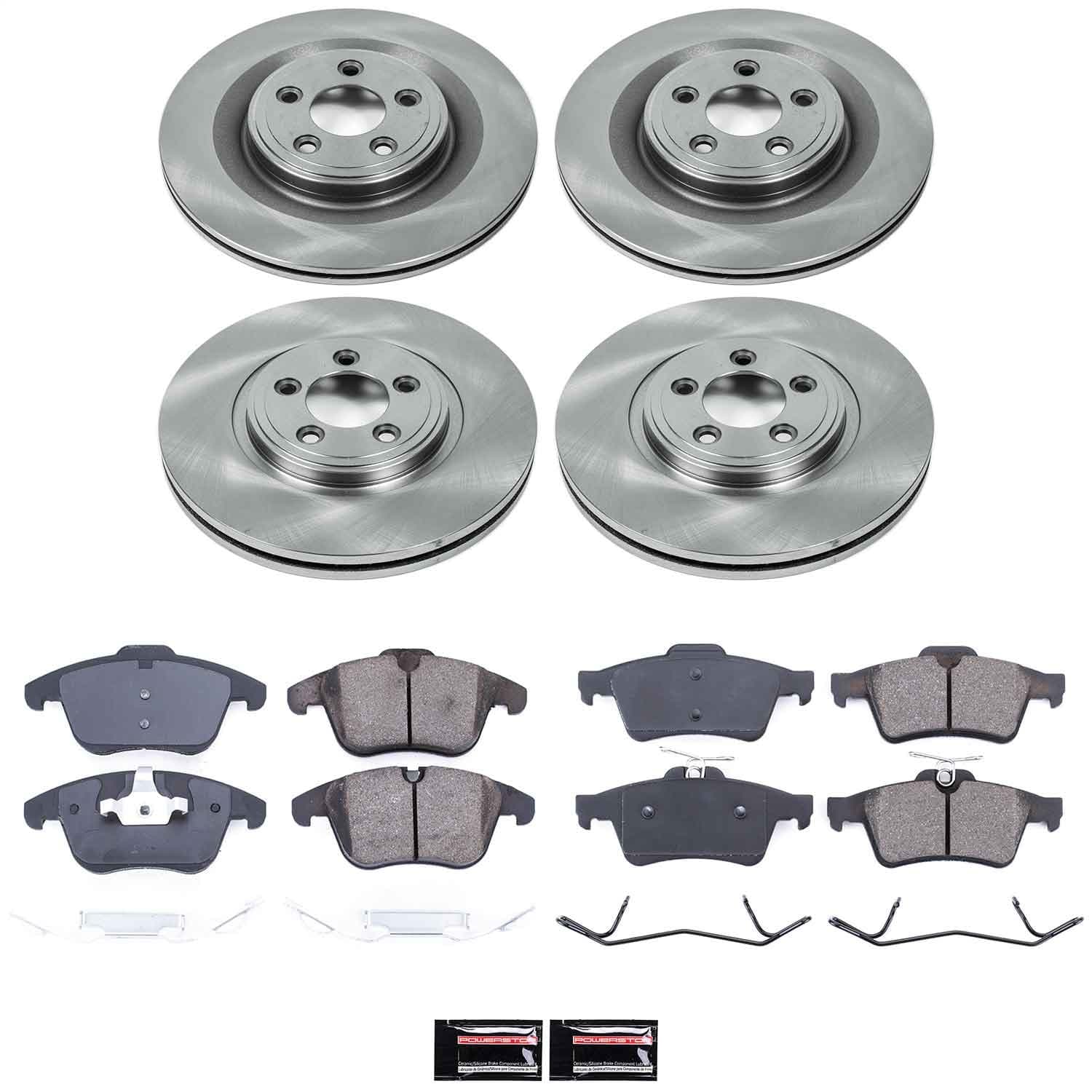 Power Stop - KOE5637 - Front and Rear - Disc Brake Pad and Rotor Kit image 1