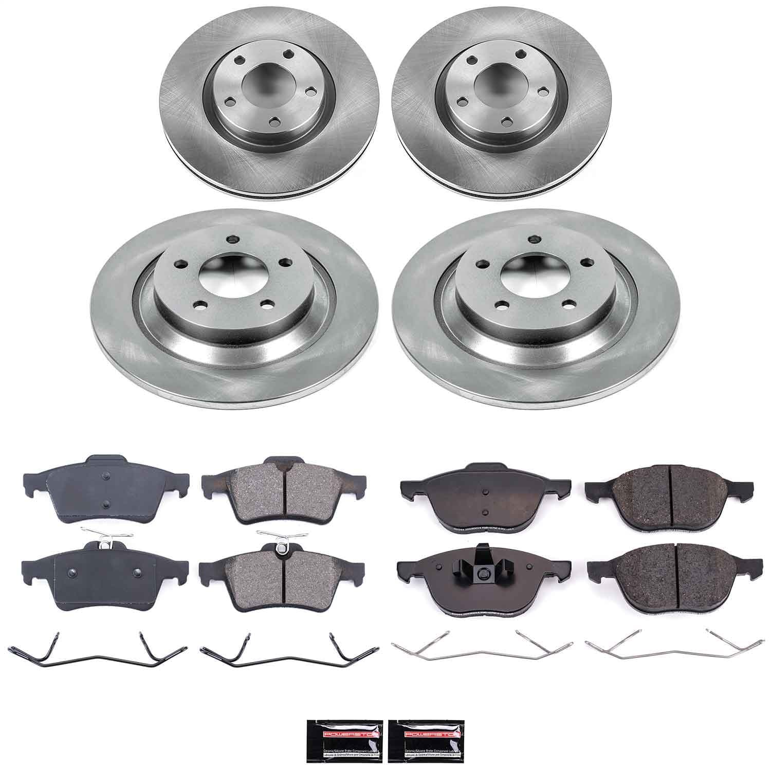 Power Stop - KOE5804 - Front and Rear - Disc Brake Pad and Rotor Kit image 1