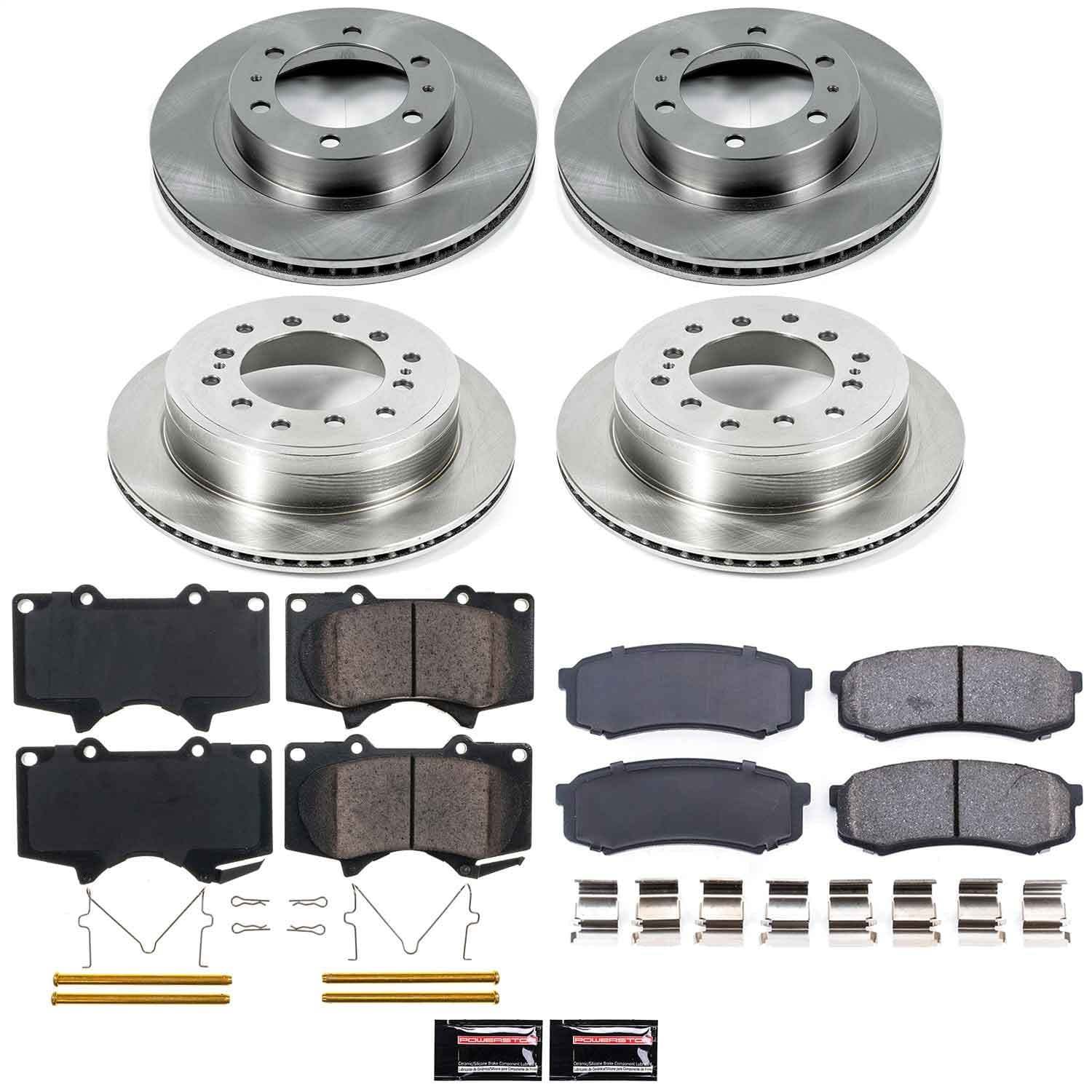 Power Stop - KOE5805 - Front and Rear - Disc Brake Pad and Rotor Kit image 1